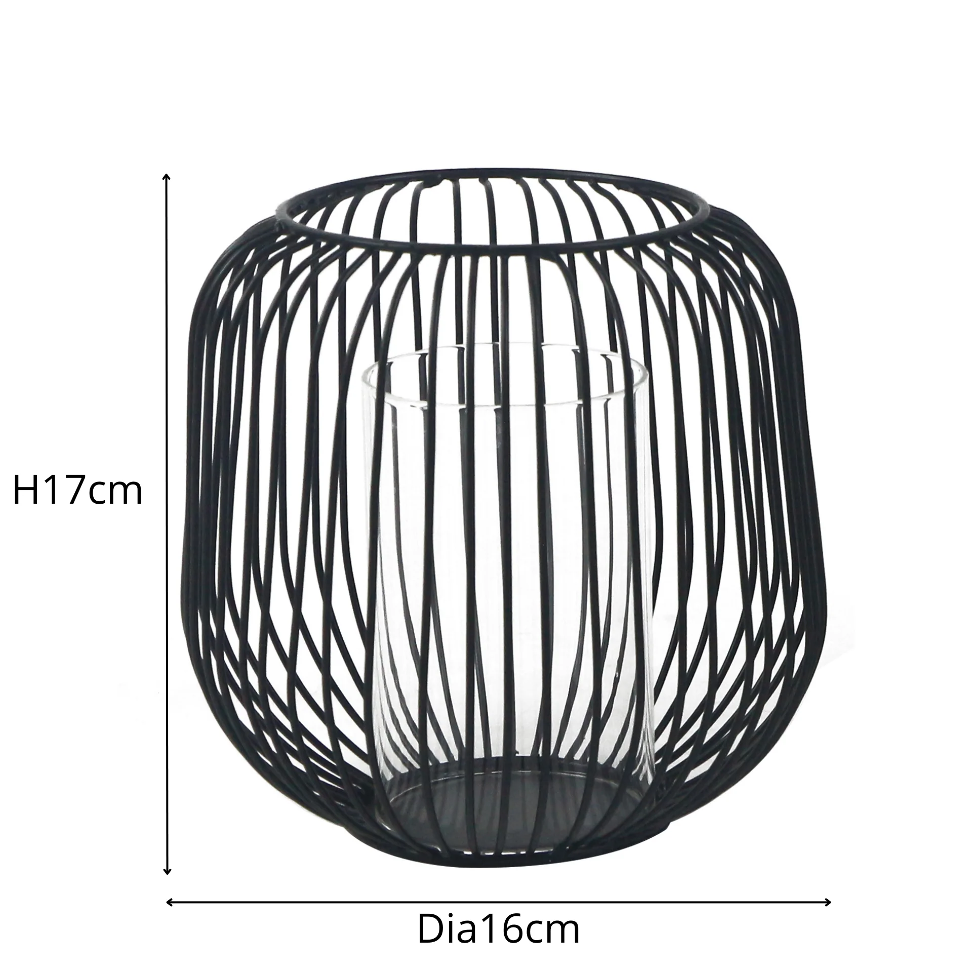 Aja lanterna in metallo nero 17 cm - Image 4