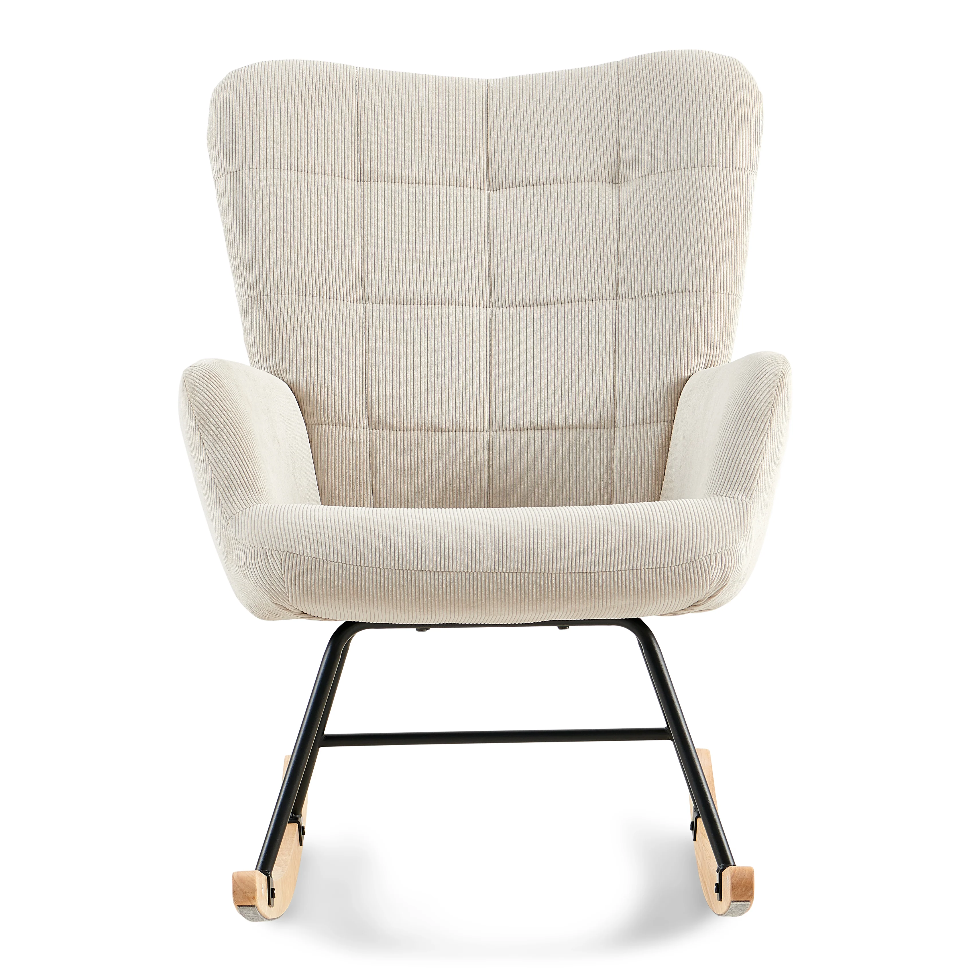 Allison - Poltrona dondolo con braccioli - velluto beige - Image 2