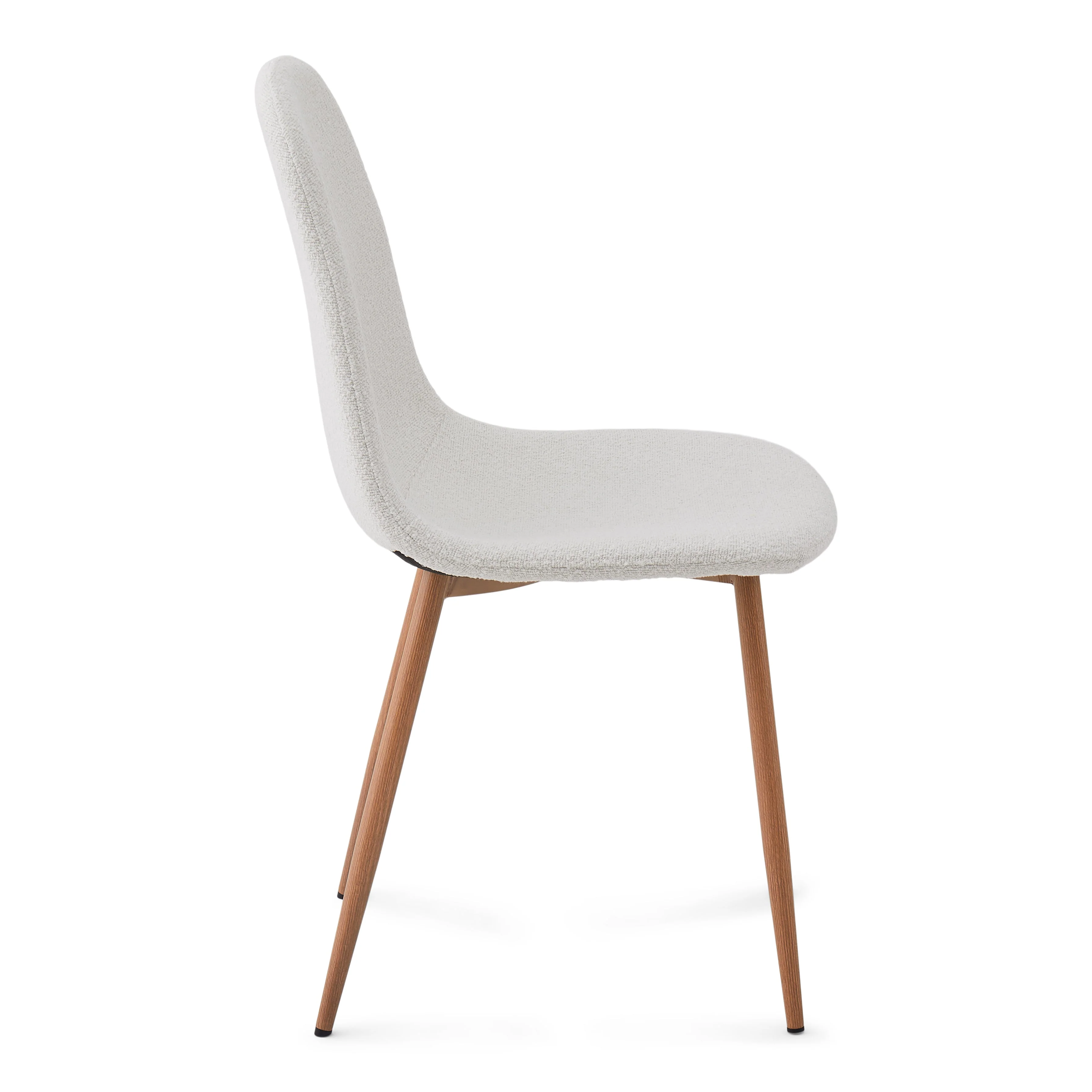 Anna Sedia da pranzo - bouclé bianco con gambe in rovere - Image 3