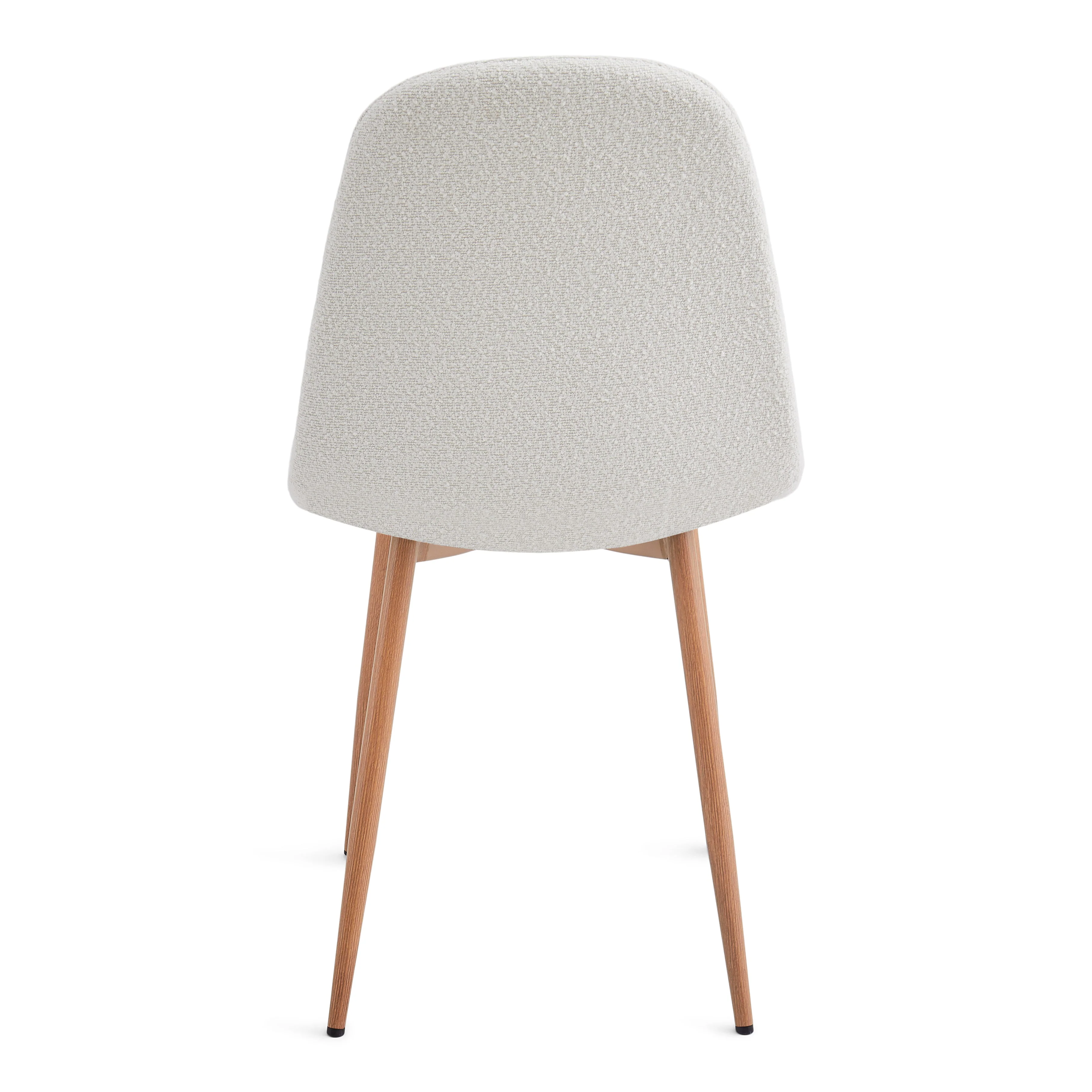 Anna Sedia da pranzo - bouclé bianco con gambe in rovere - Image 4