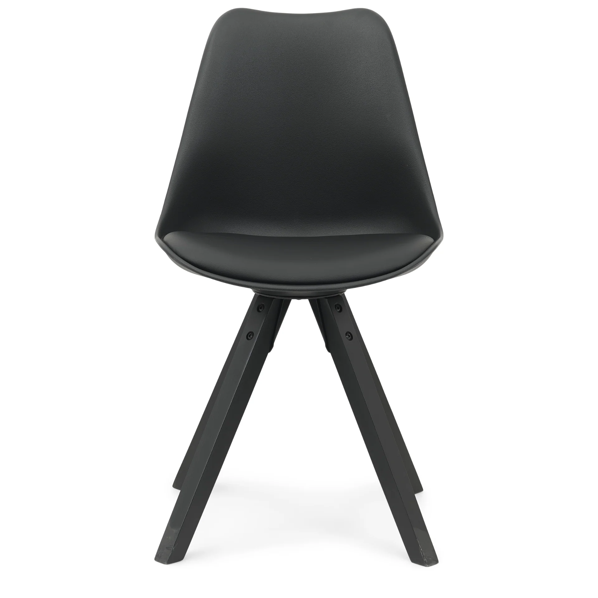 Aria - Sedia da pranzo nera con gambe in legno nero - Image 10