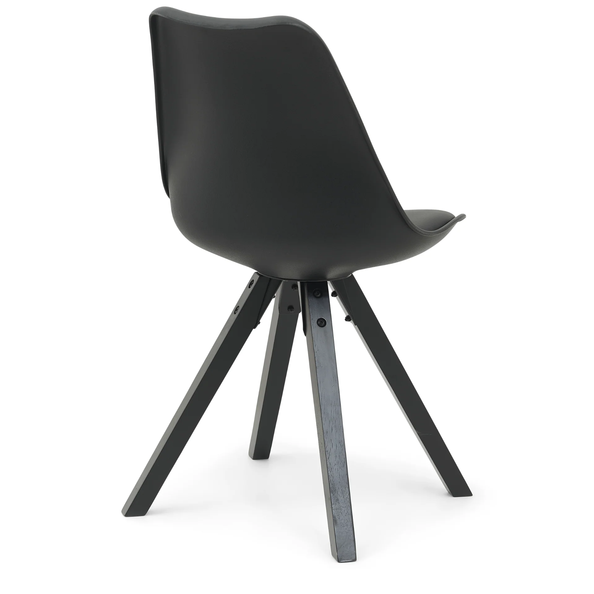Aria - Sedia da pranzo nera con gambe in legno nero - Image 7
