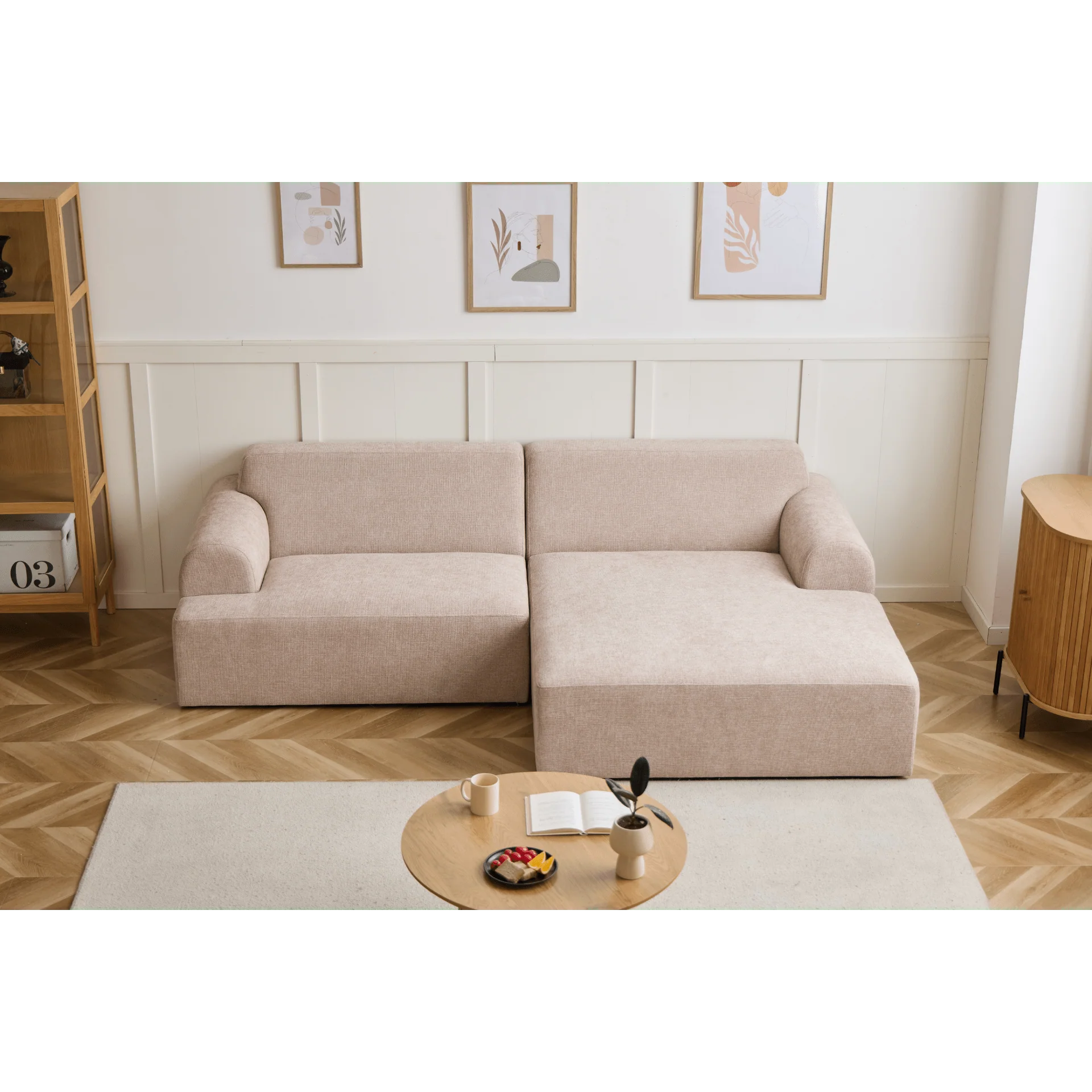 Arianna - Divano con chaise longue crema - Orientamento destro - Image 6