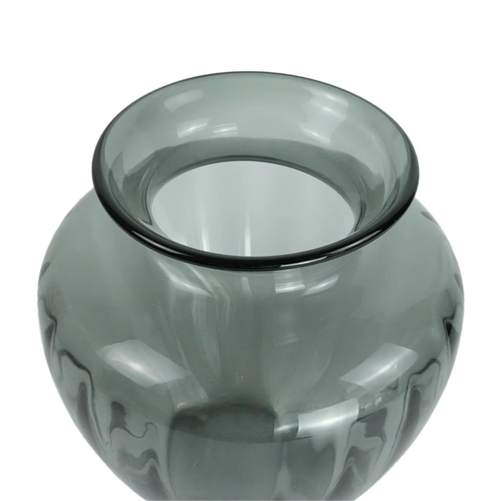 Bati vaso in vetro grigio 27 cm - Image 2