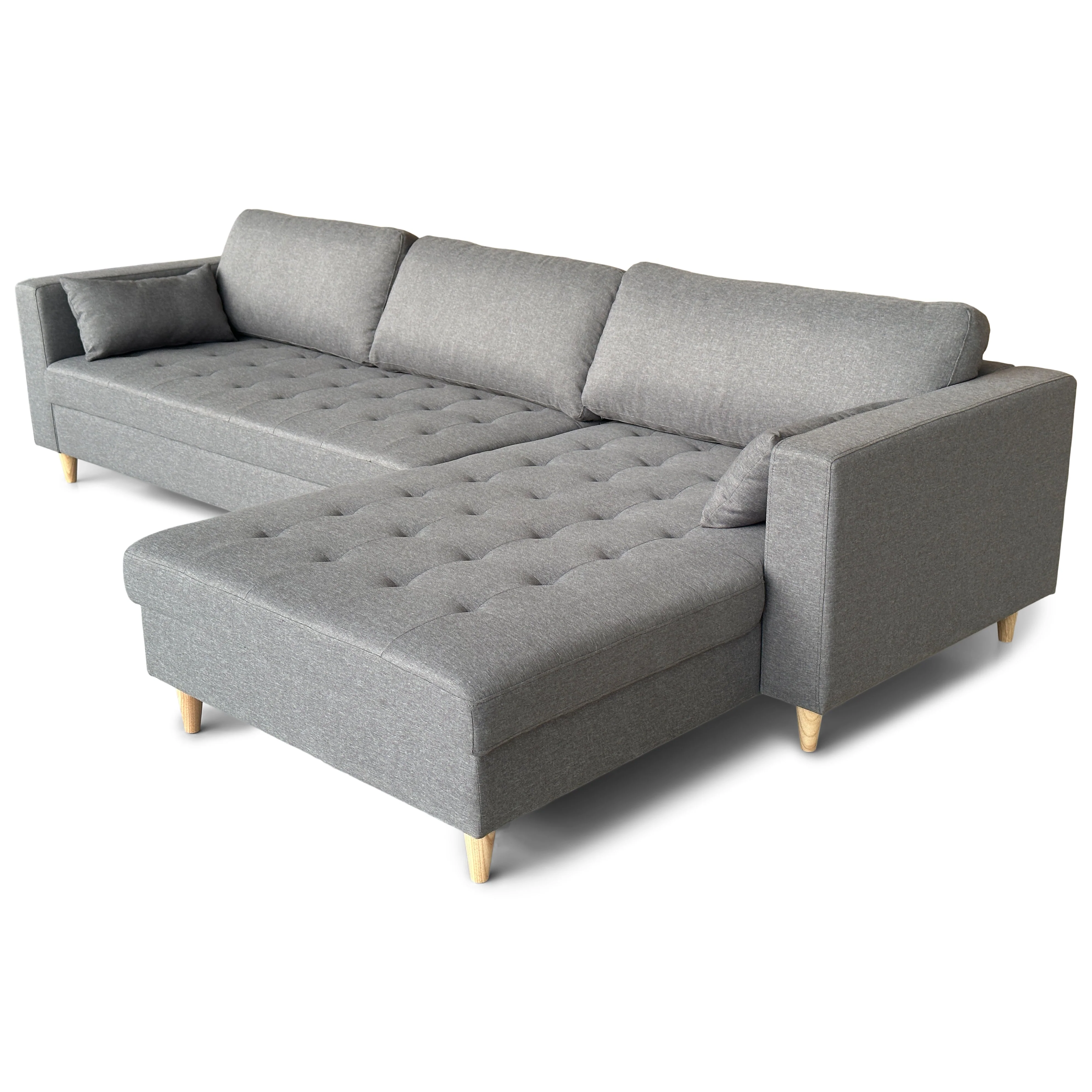 Brandy - Divano ad angolo reclinabile reversibile destro e sinistro in tessuto grigio - L: 290 x P: 96 x A: 80 cm - Image 5