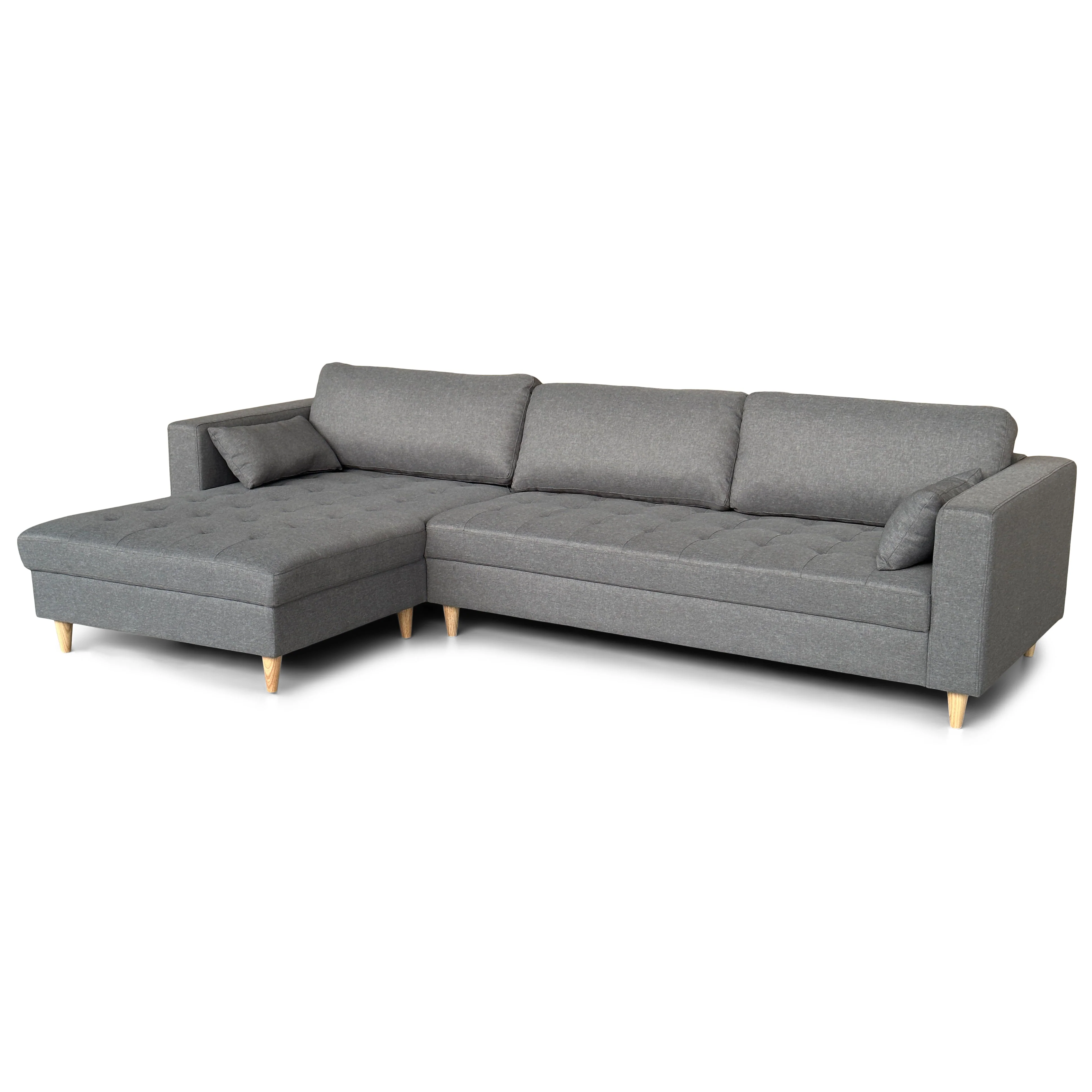 Brandy - Divano ad angolo reclinabile reversibile destro e sinistro in tessuto grigio - L: 290 x P: 96 x A: 80 cm - Image 8