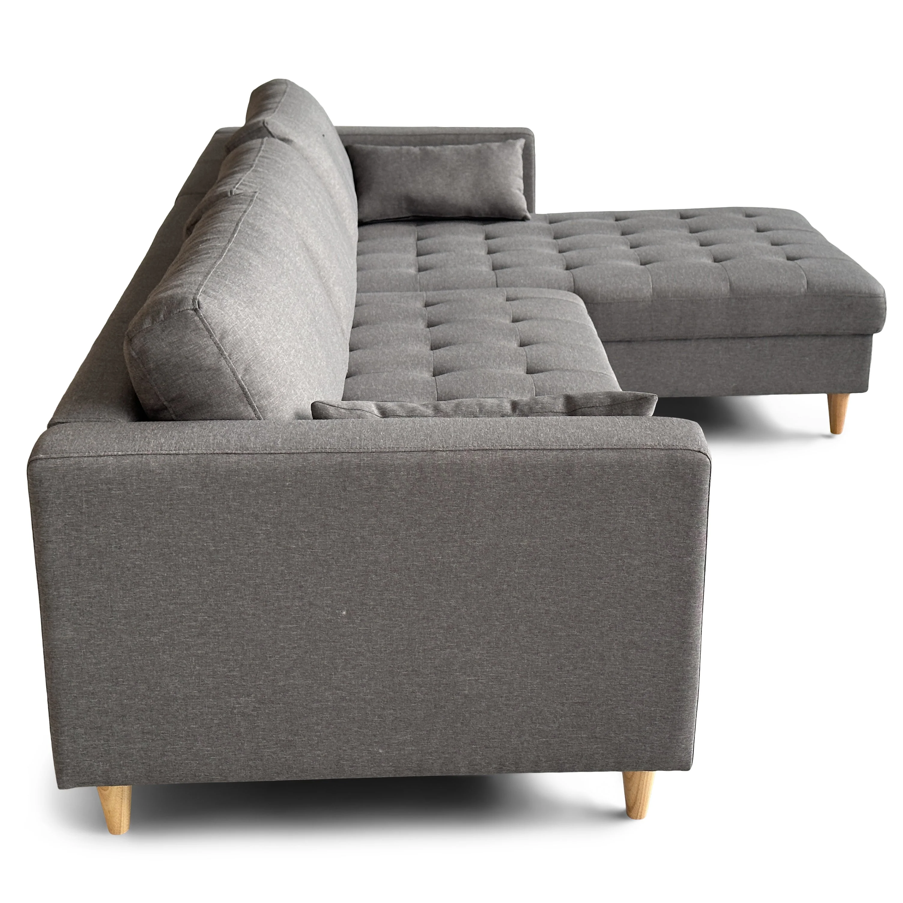 Brandy - Divano ad angolo reclinabile reversibile destro e sinistro in tessuto grigio - L: 290 x P: 96 x A: 80 cm - Image 9