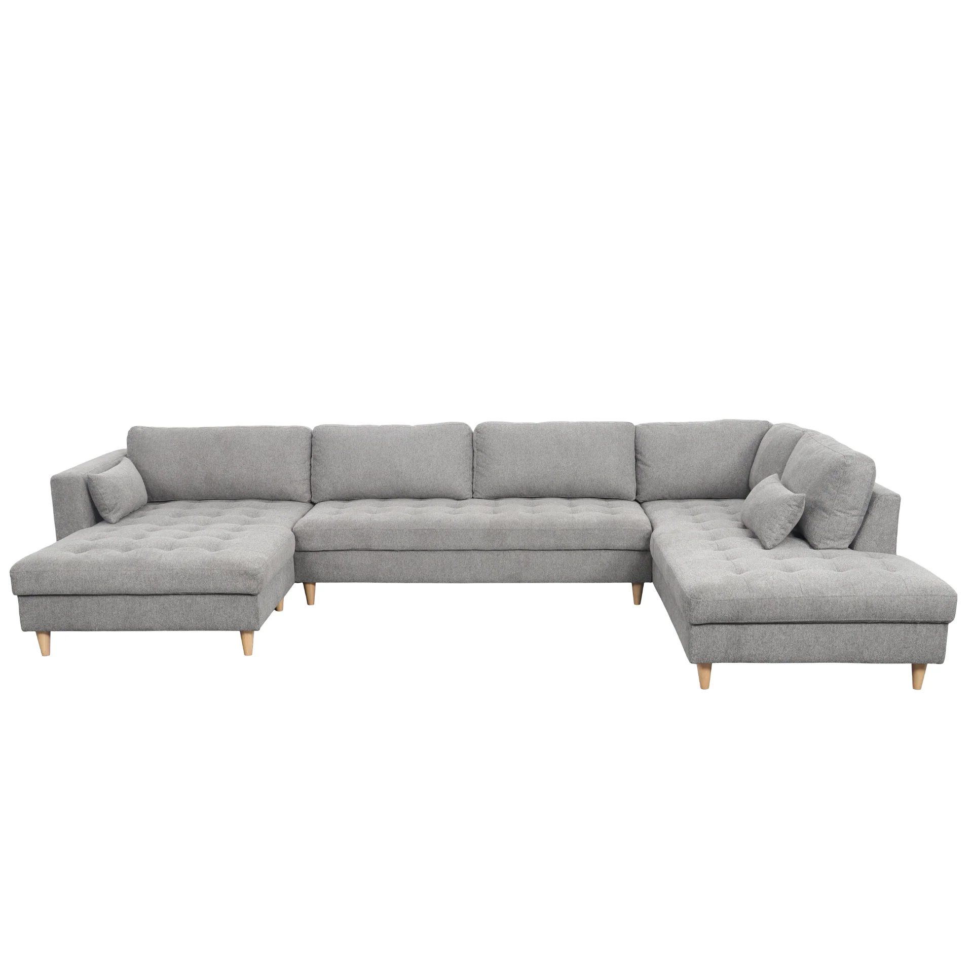 Brandy - divano ad angolo sinistro con chaise longue in grigio - L: 366 x P: 211 x H: 80 cm