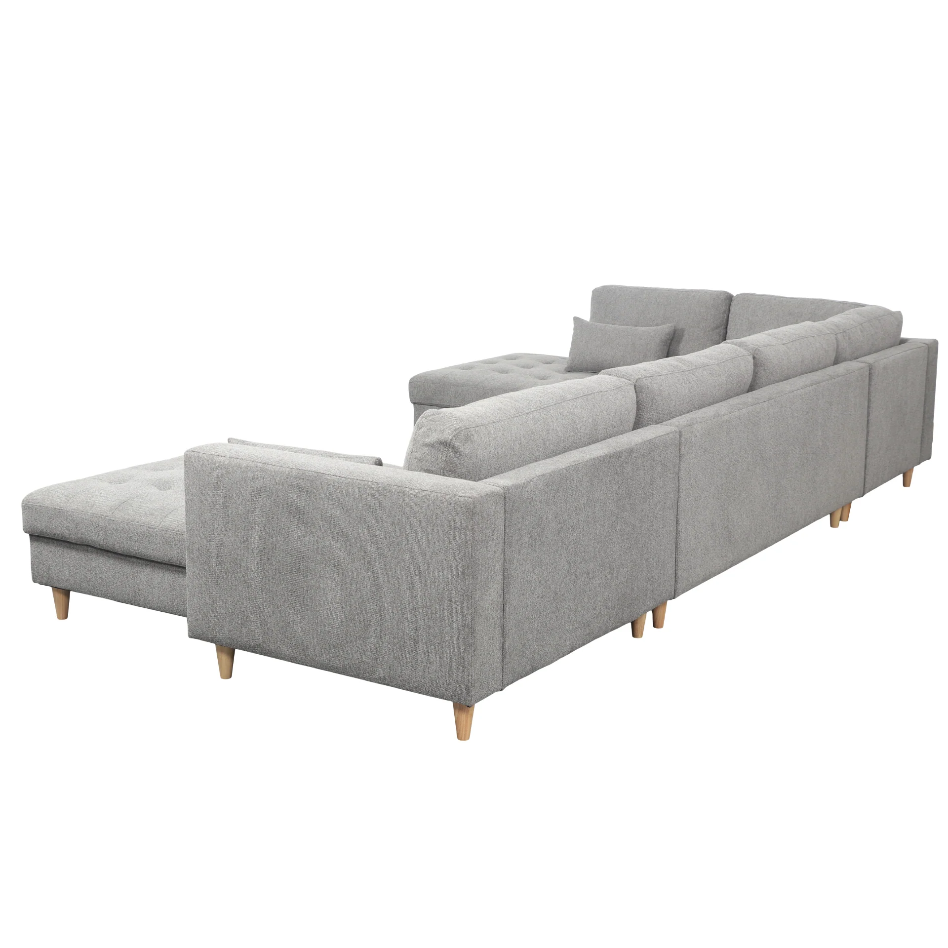 Brandy - divano ad U a destra grigio con chaise longue - L: 366 x P: 211 x H: 80 cm - Image 4