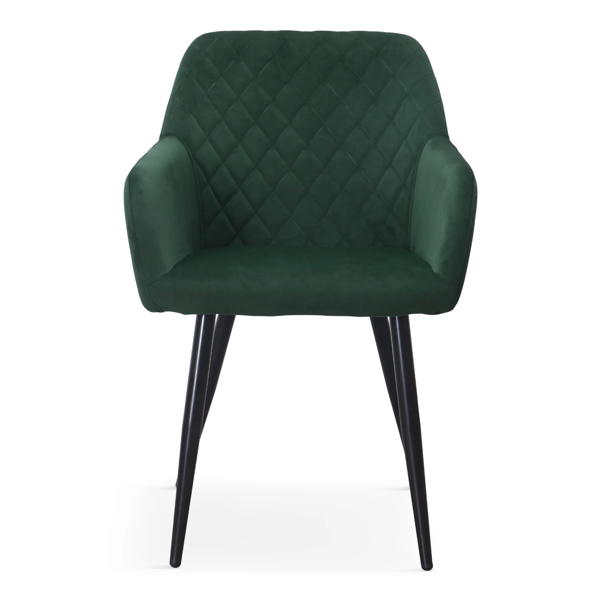 Carlo - Sedia da pranzo velluto verde con braccioli - Image 4