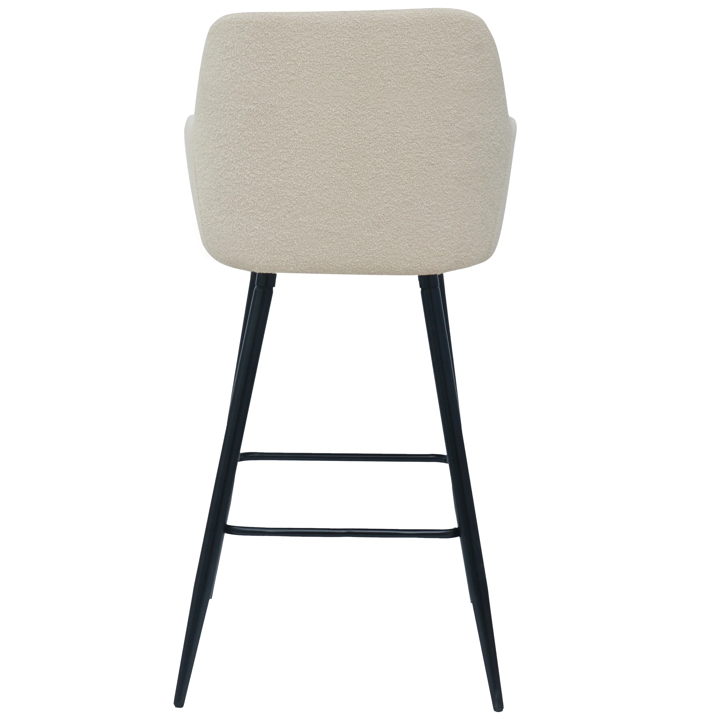 Carlo sgabello - Bouclé bianco con braccioli 65 cm - Image 3