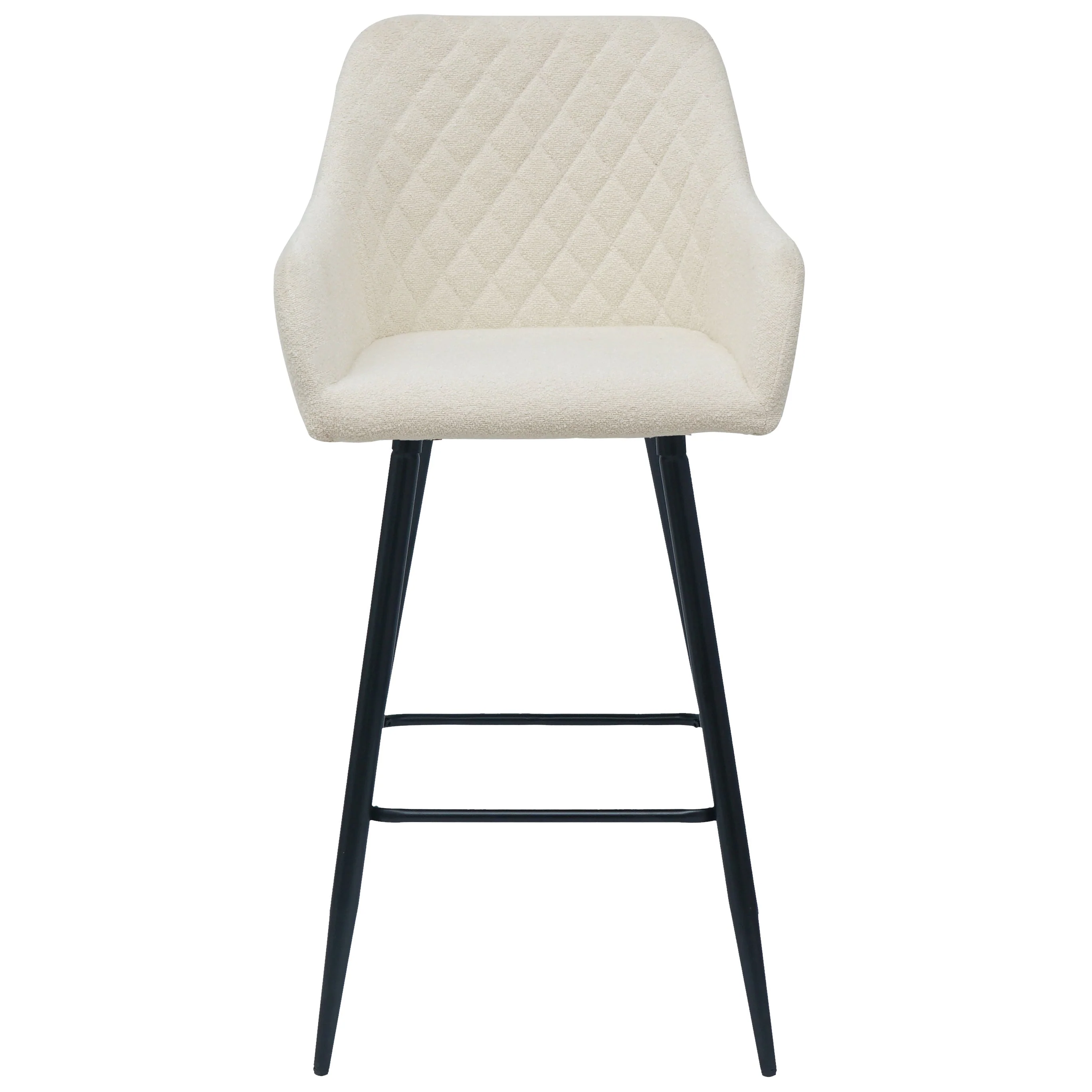Carlo sgabello - Bouclé bianco con braccioli 65 cm - Image 5