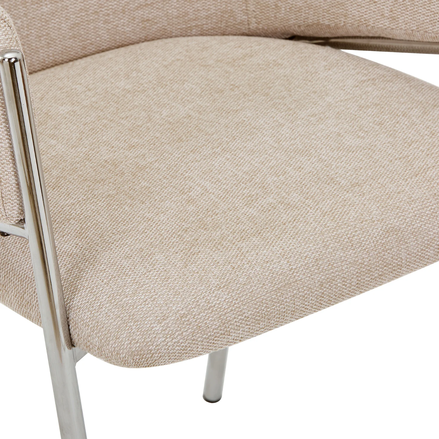 Carolina sedia da pranzo in bouclé beige con gambe chrome - Image 10