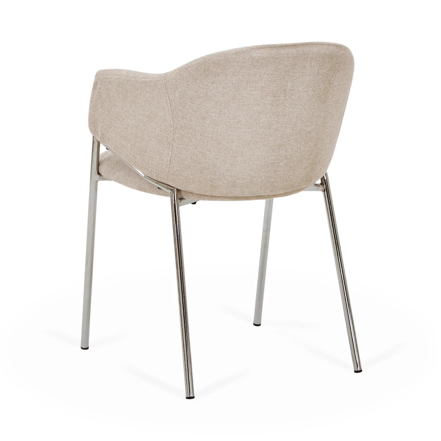 Carolina sedia da pranzo in bouclé beige con gambe chrome - Image 7