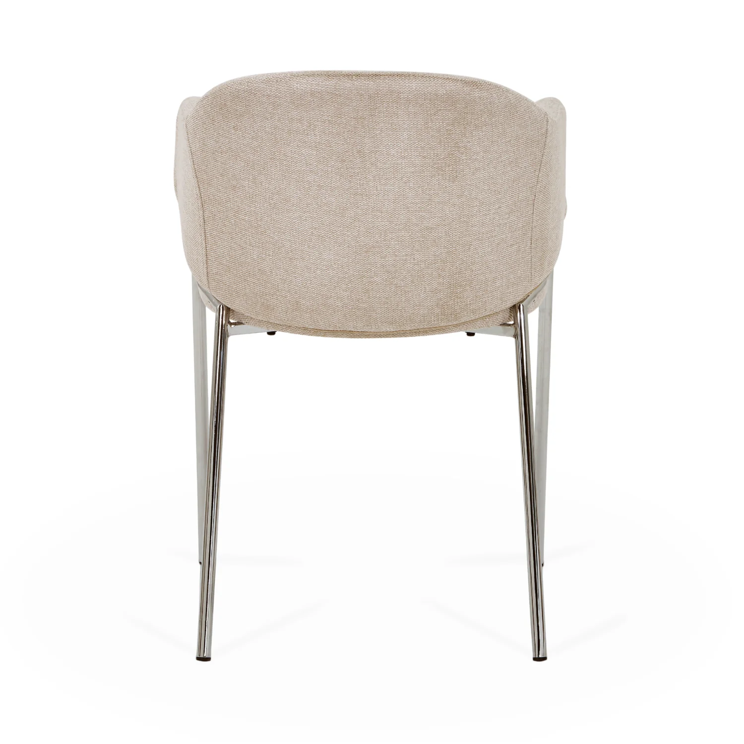 Carolina sedia da pranzo in bouclé beige con gambe chrome - Image 8