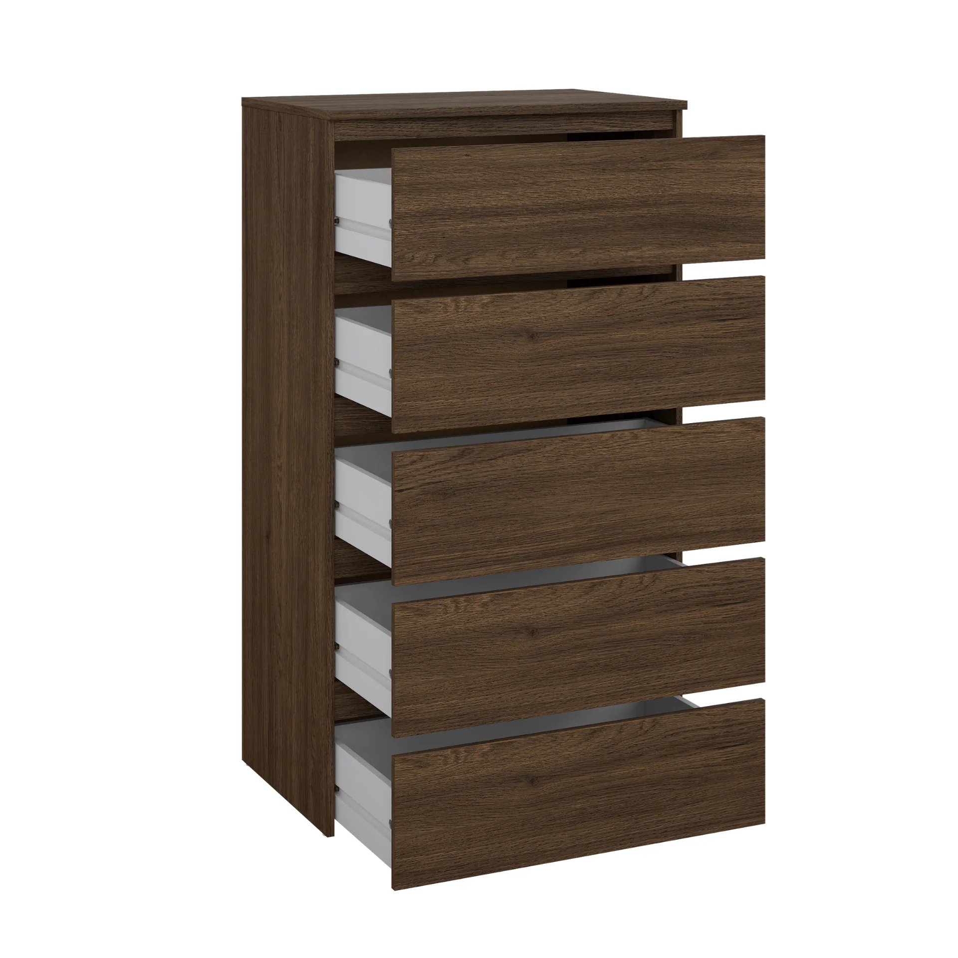 Maise cassettiera H:114 x L:65 x P:41 cm con 5 cassetti in look rovere fumé - Image 3