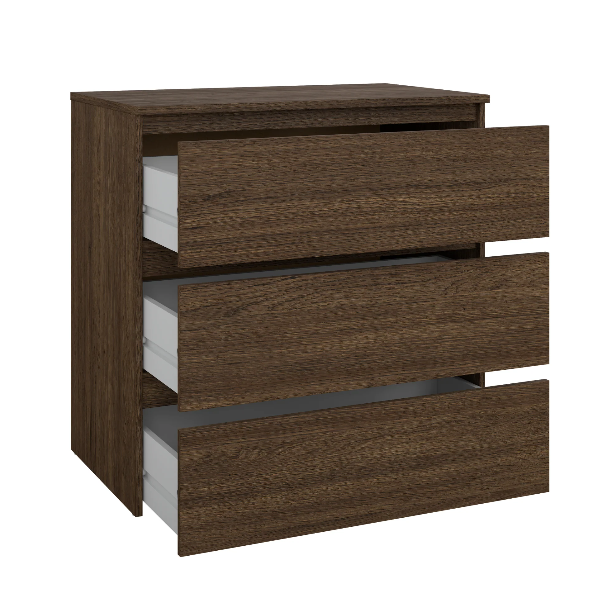 Maise cassettiera H:70 x L:70 x P:41 cm con 3 cassetti in look rovere fumé - Image 3