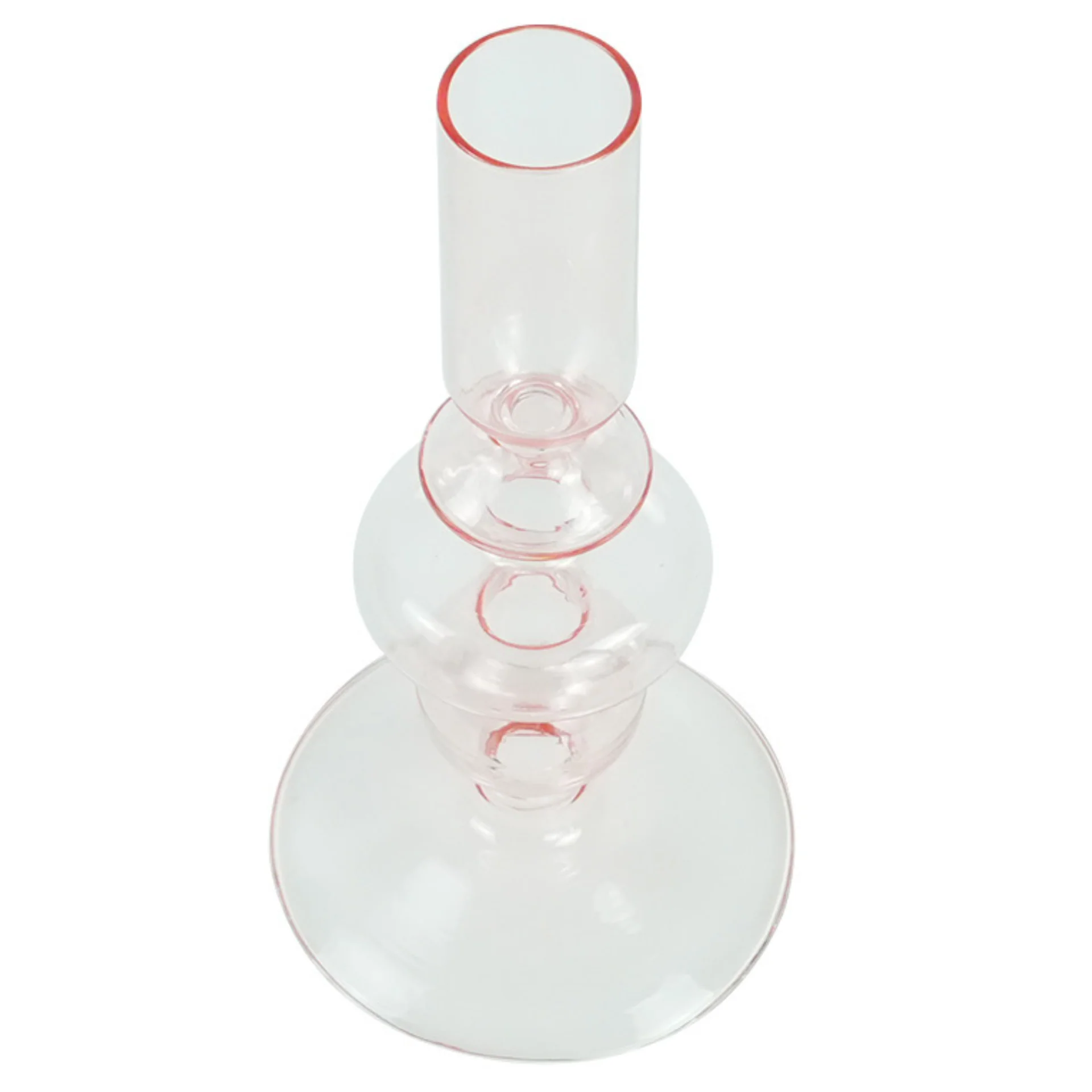 Chicka portacandela in vetro rosa 21 cm - Image 3