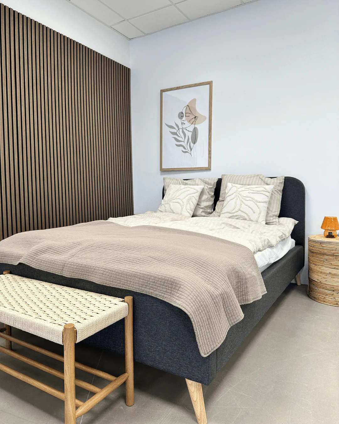 Letto cristiano grigio 140x200 cm con doghe e materassi inclusi - Image 3