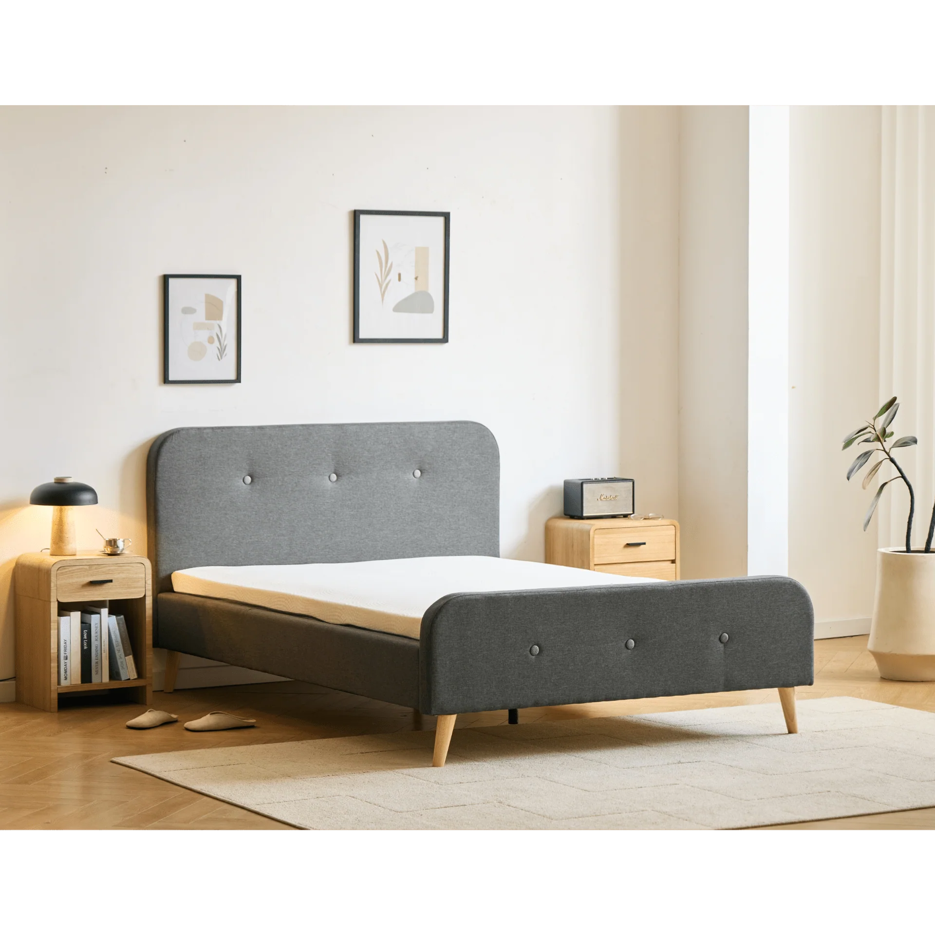 Christian letto grigio 90x200 cm con doghe e materasso inclusi - Image 2