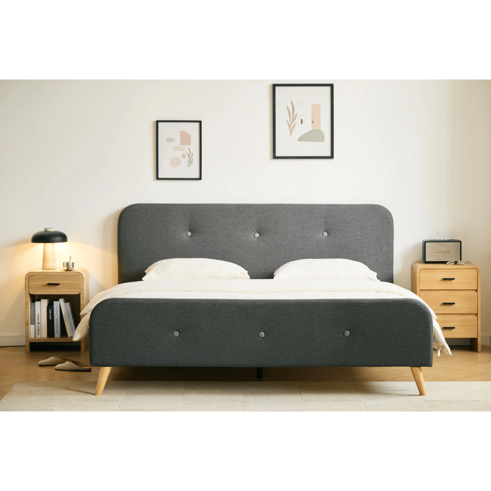Struttura letto Christian in grigio 180x200 cm - Image 3