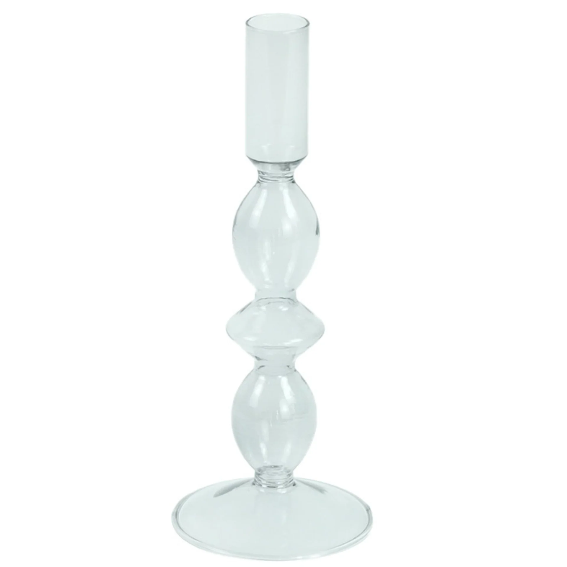 Cora portacandele in vetro grigio 20 cm - Image 3
