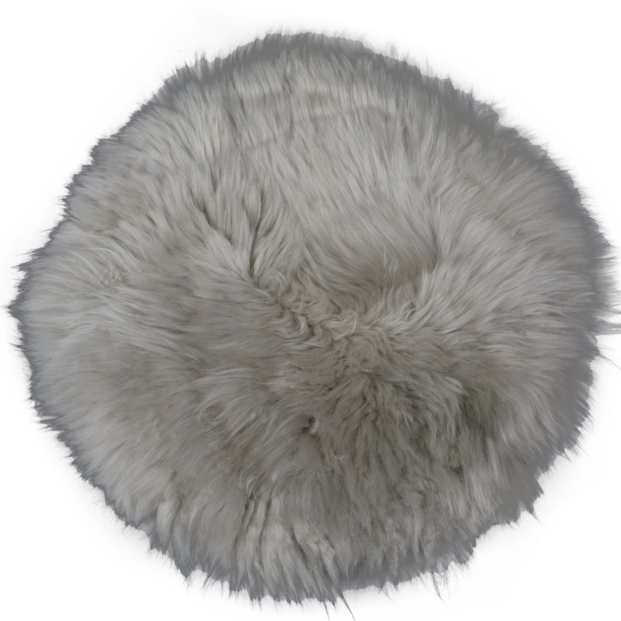 Cuscino in vera pelle di agnello - Grigio Ø40 cm