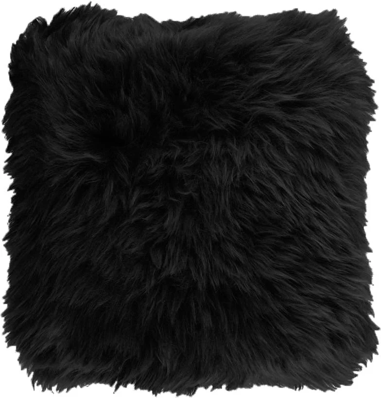 Cuscino in vera pelle di agnello - Nero 45x45 cm