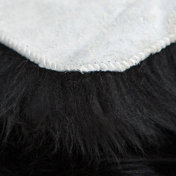 Cuscino in vera pelle di agnello - Nero Ø 40 cm - Image 6