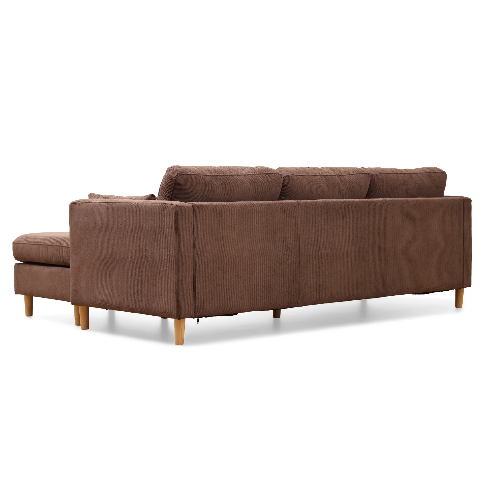 Ellis - Divano Chaise Longue Reversibile Destro e Sinistro in Velluto Marrone - L: 215 x P: 82 x H: 78 cm - Image 9