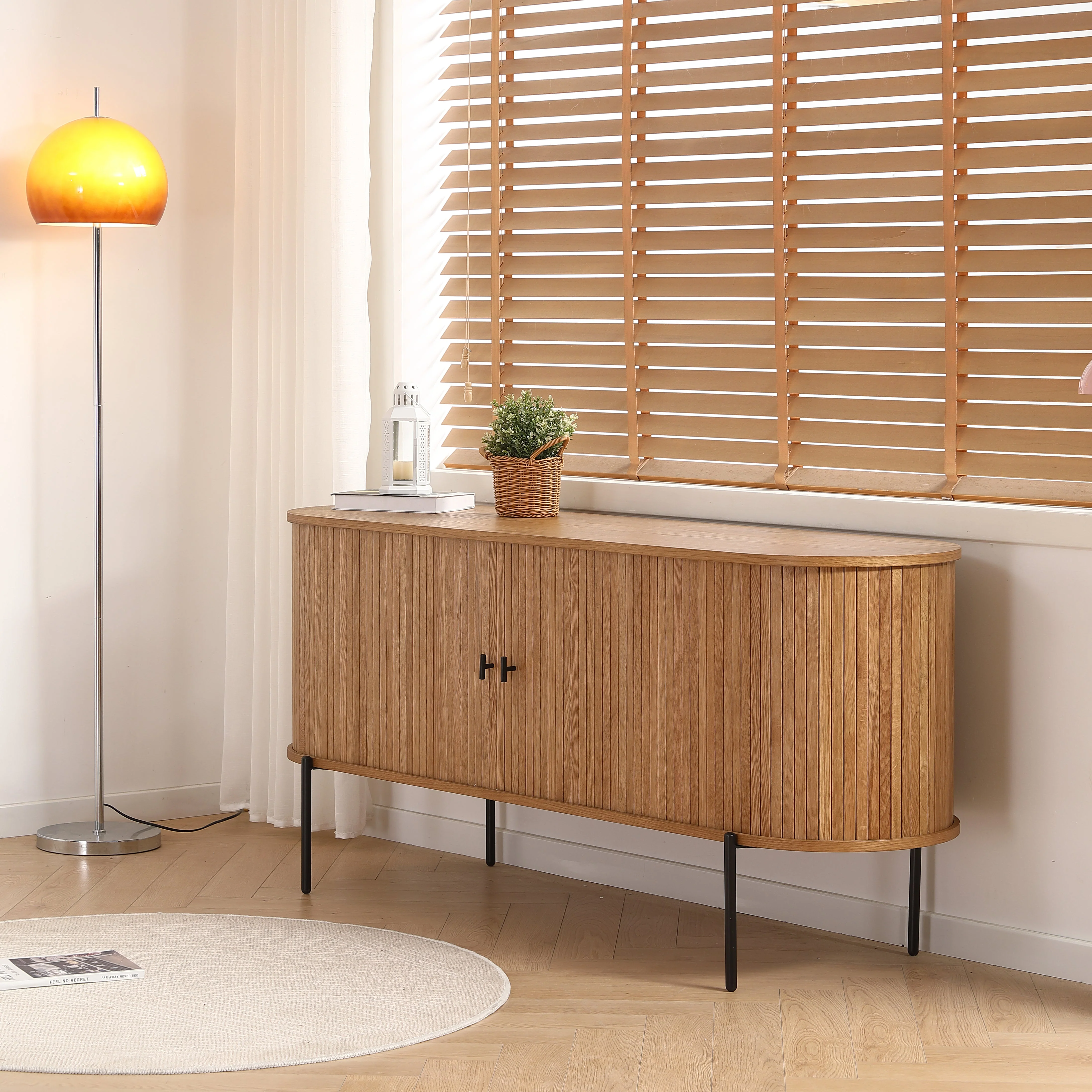 Florence armadio con persiane in rovere 160x45x75 cm - Image 3
