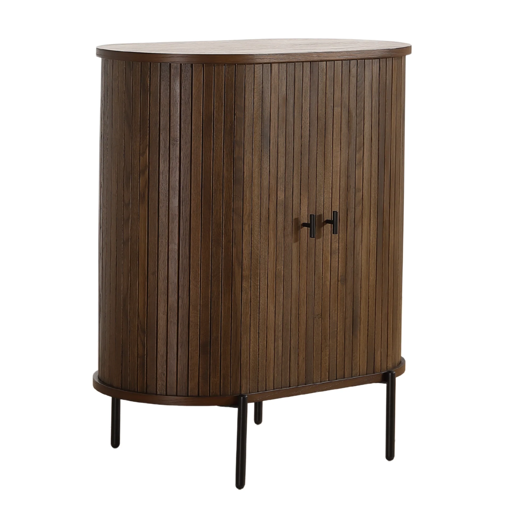 Florence - Mobile a persiana con doghe in rovere affumicato 70x40x85 cm - Image 6
