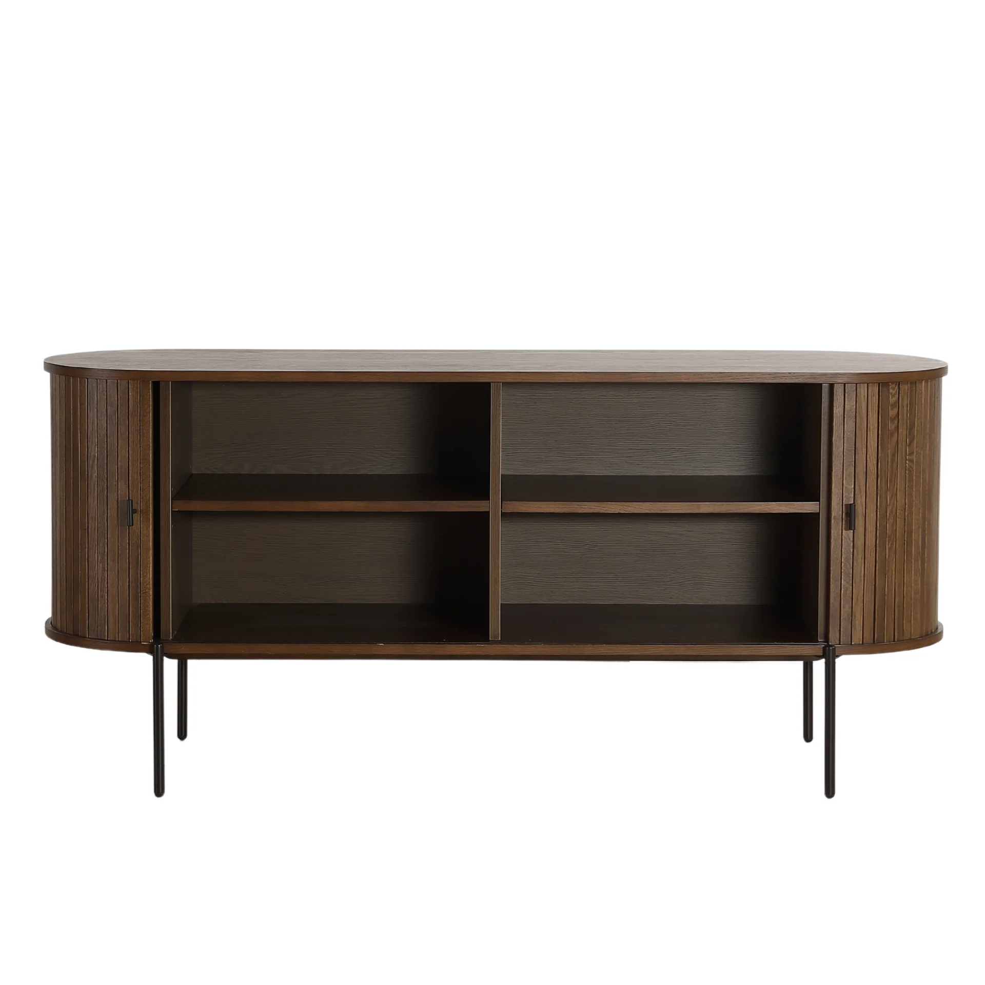 Florence mobile porta TV con lamelle in rovere affumicato 160x45x75 cm - Image 10