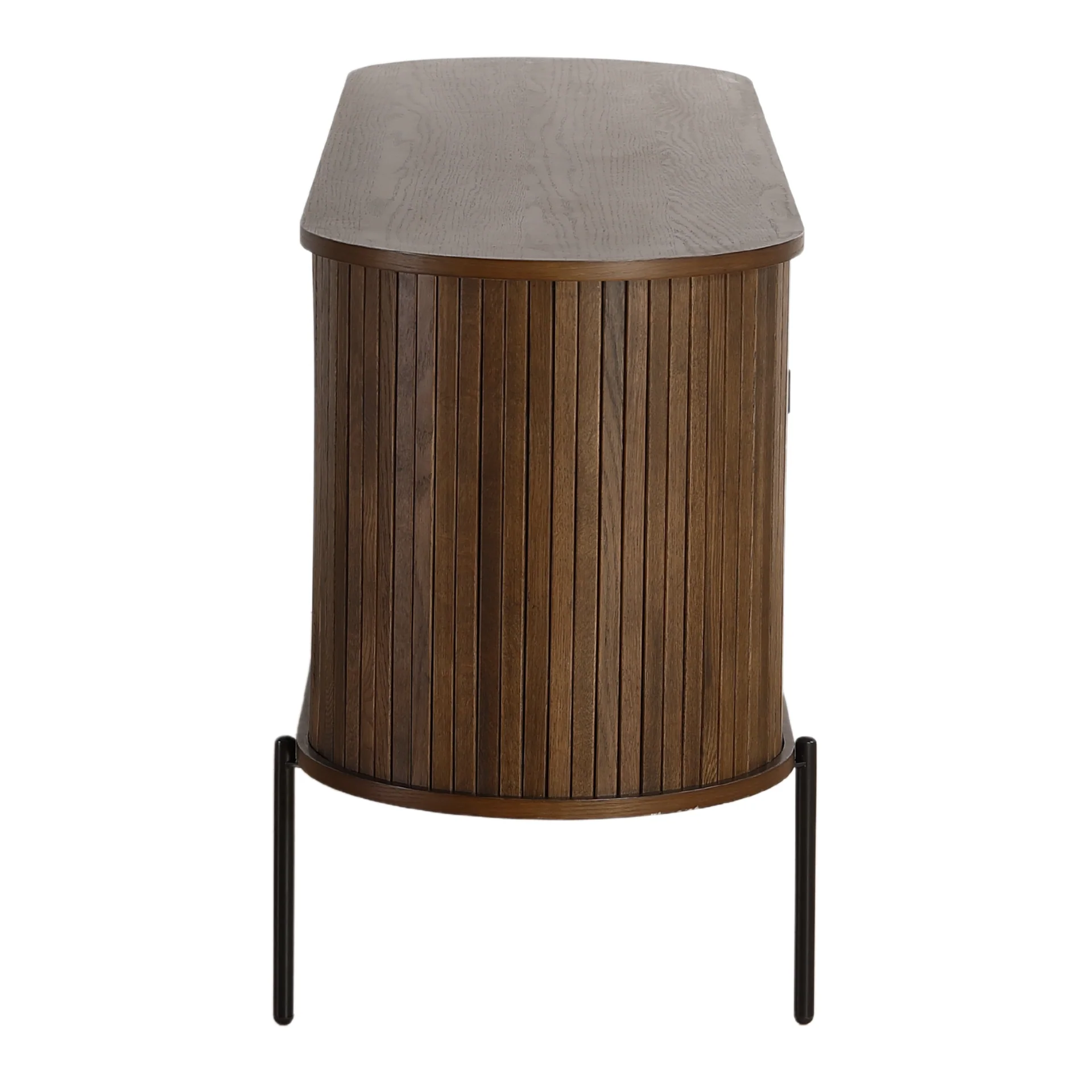 Florence mobile porta TV con lamelle in rovere affumicato 160x45x75 cm - Image 7