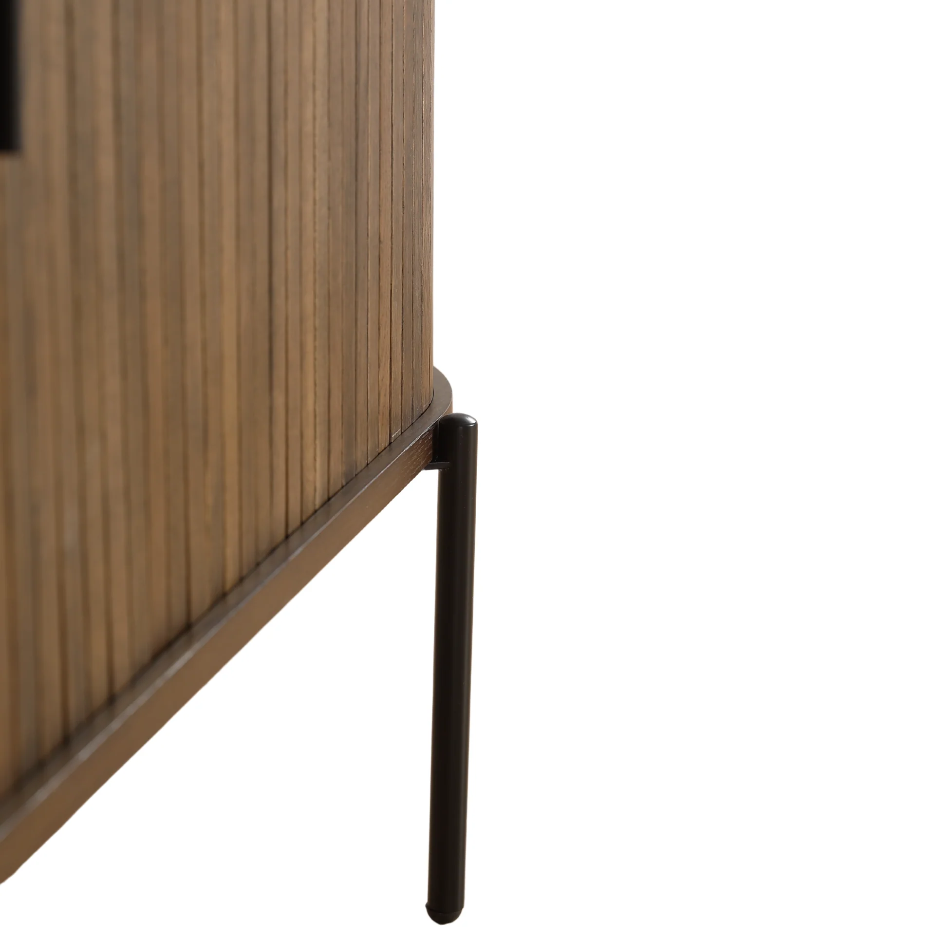 Florence mobile porta TV con lamelle in rovere affumicato 160x45x75 cm - Image 9