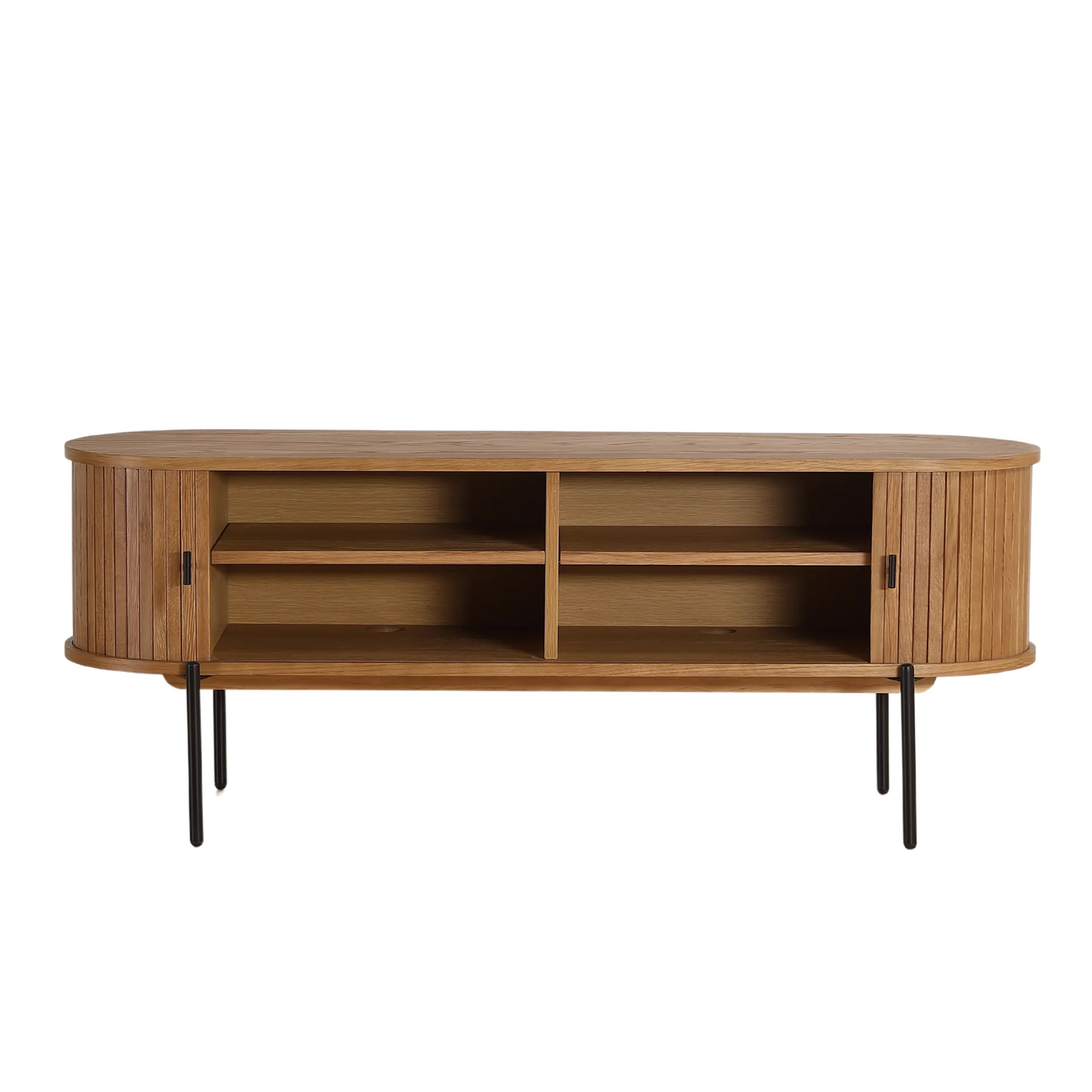Florence - Tavolino porta TV con lamelle in quercia 138x40x55 cm - Image 9