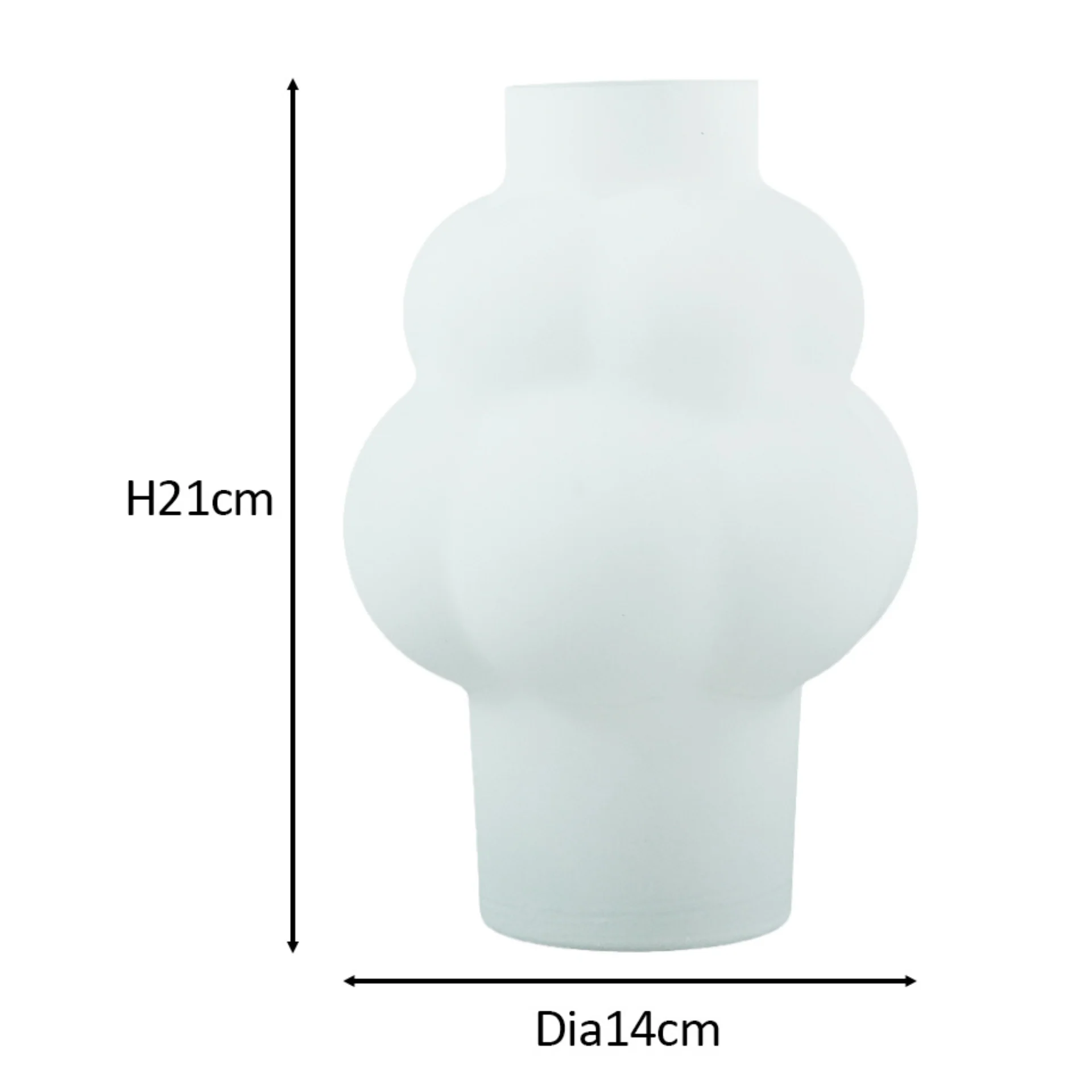Foxy vaso in vetro bianco 21 cm - Image 3