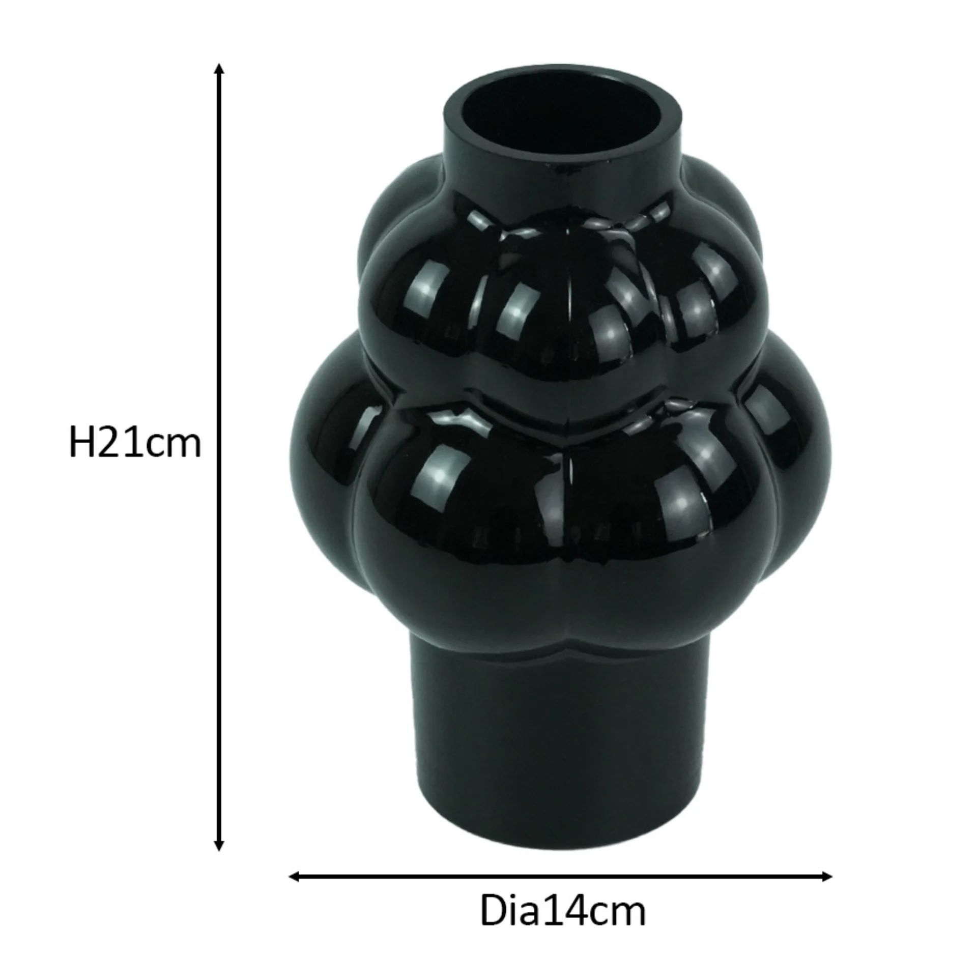 Foxy vaso in vetro nero 21 cm - Image 3