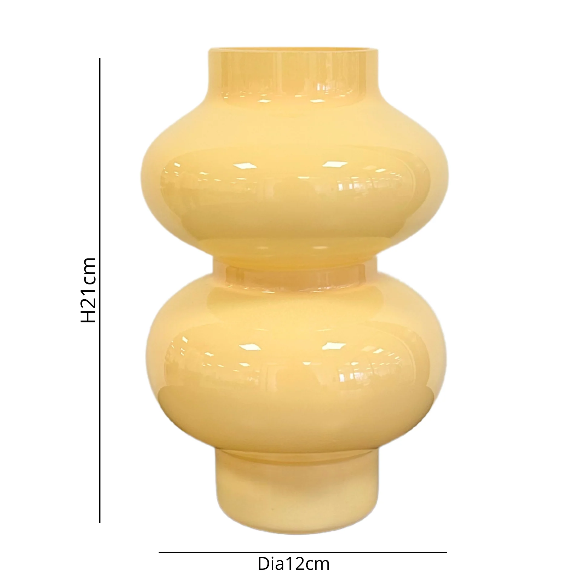 Gaia vaso in vetro giallo 21 cm - Image 3