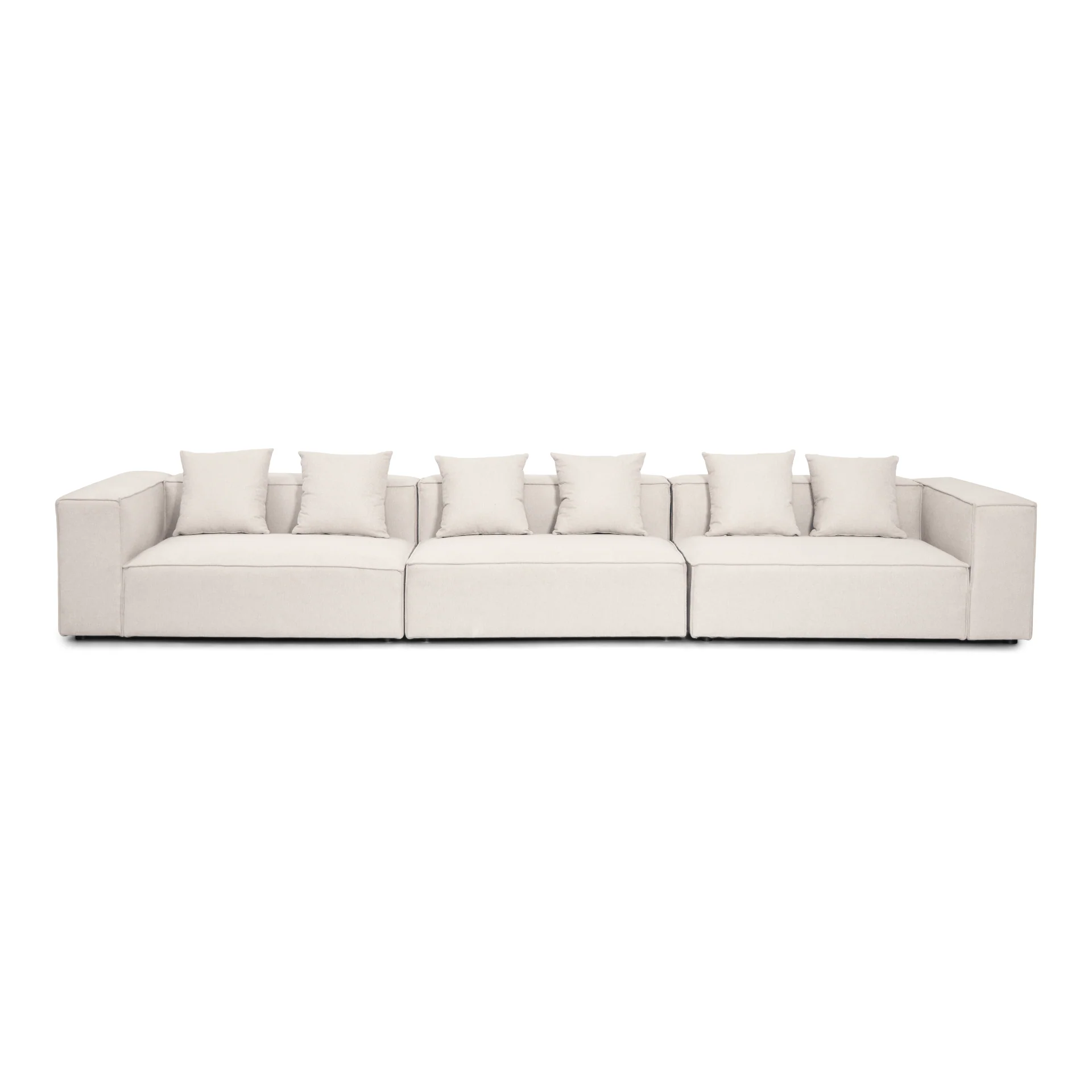 Hailey - Divano Modulare Beige con 3 Moduli L: 415 x P: 100 x H: 65 cm