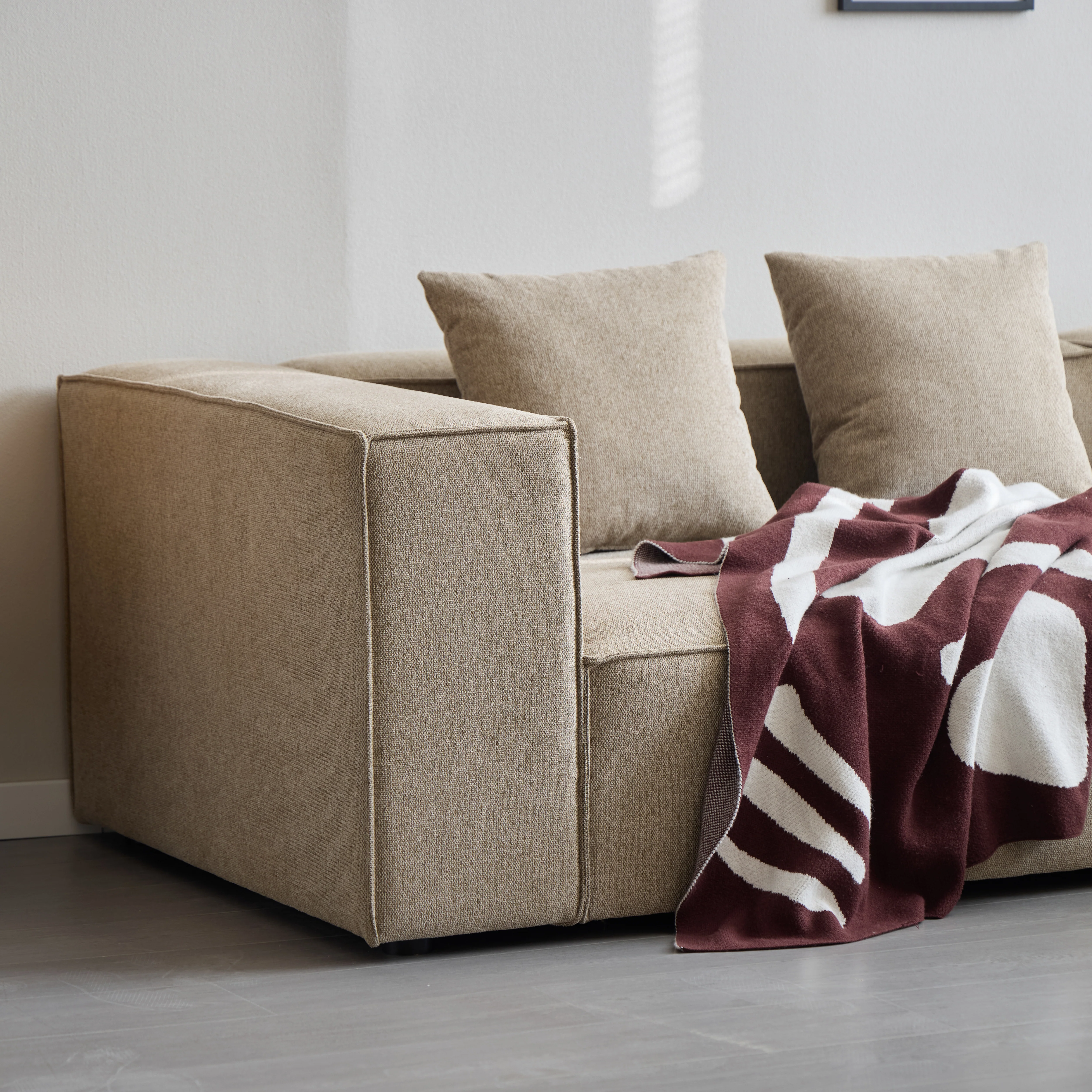 Hailey - Divano modulare con chaise longue destra in sabbia con 2 moduli L: 294 x P: 148 x H: 65 cm - Image 4