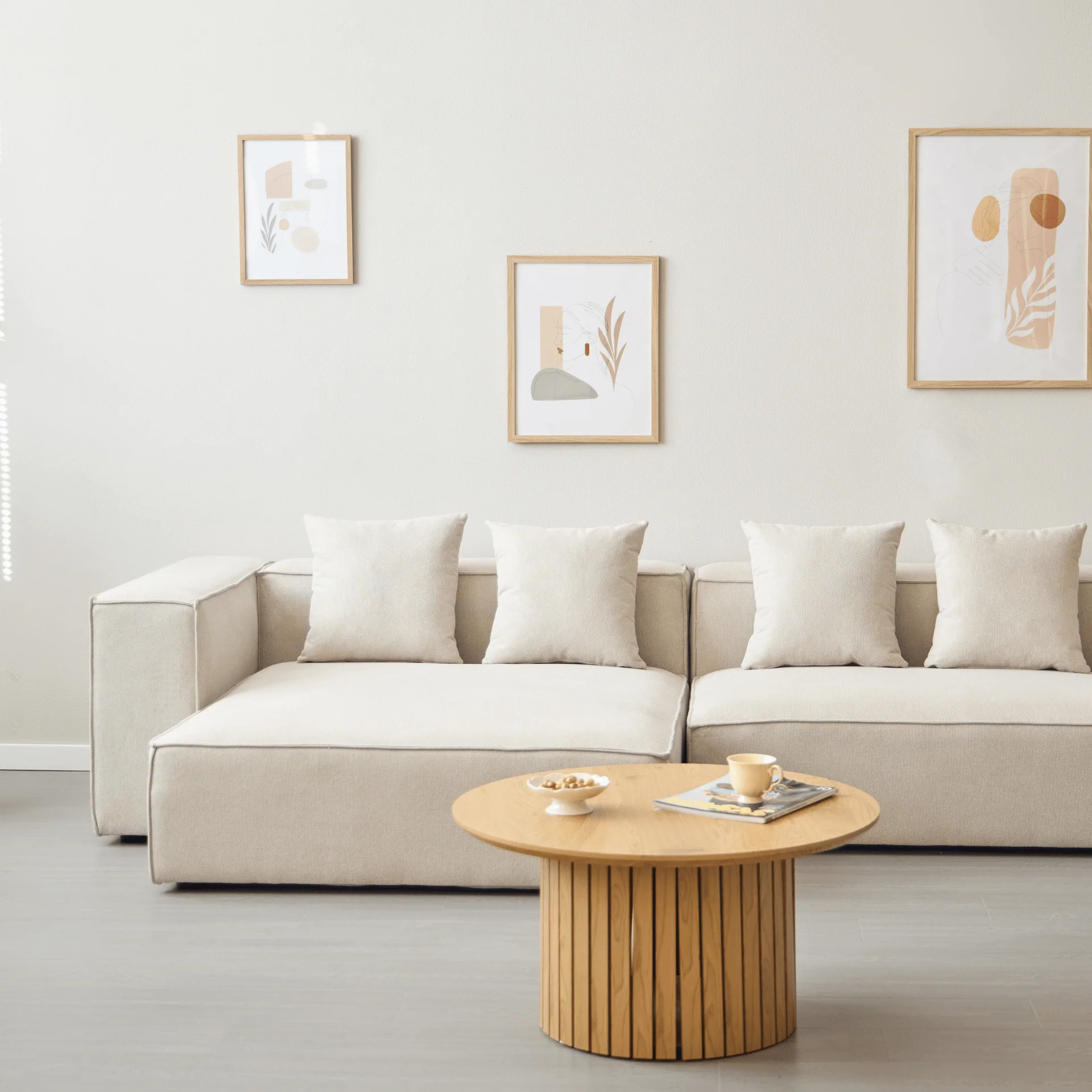 Hailey - Divano modulare con chaise-longue orientata a sinistra in beige con 2 moduli L: 294 x P: 148 x H: 65 cm - Image 2