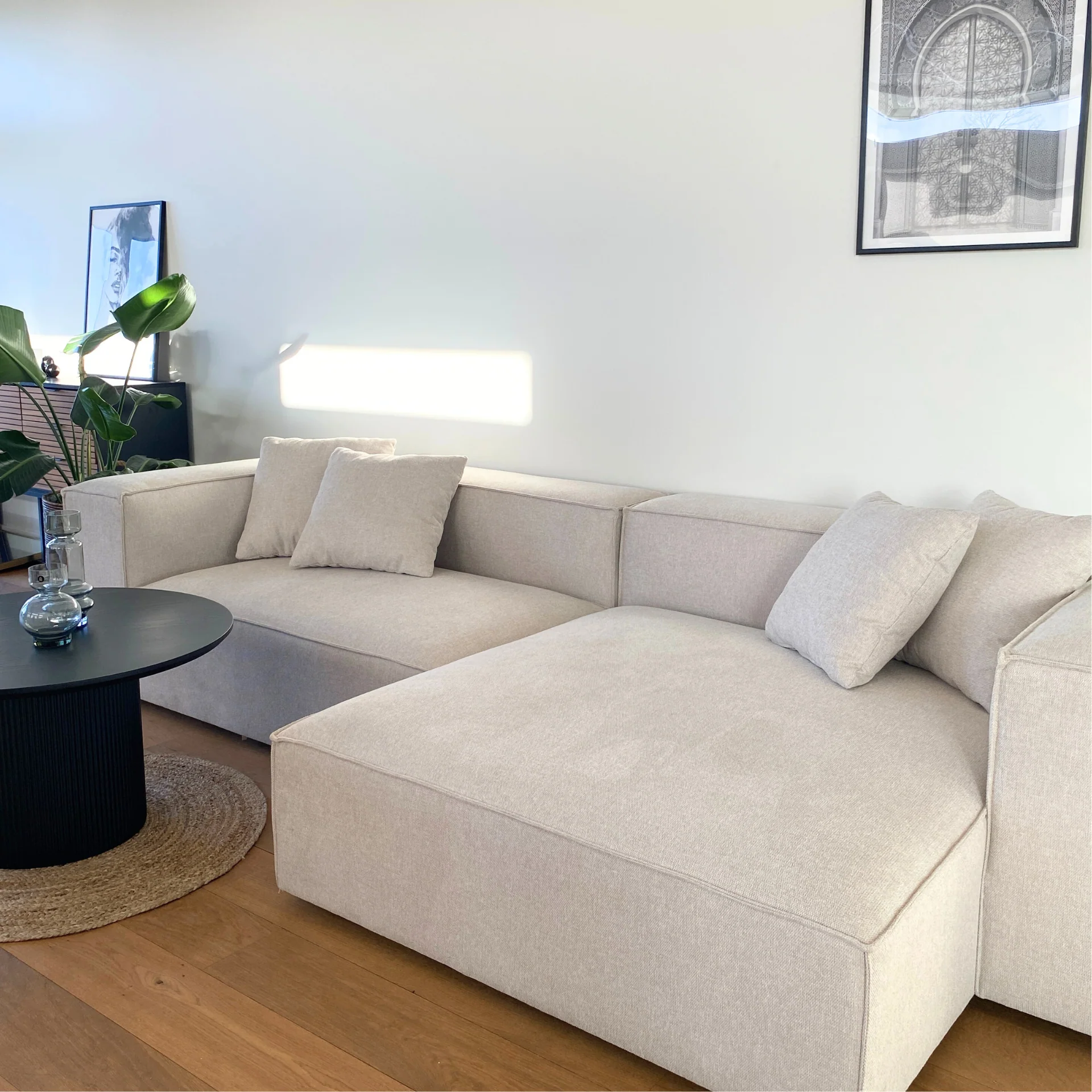 Hailey - Modulo chaise longue sinistra in beige L: 147 X P: 148 X H: 65 cm - Image 2