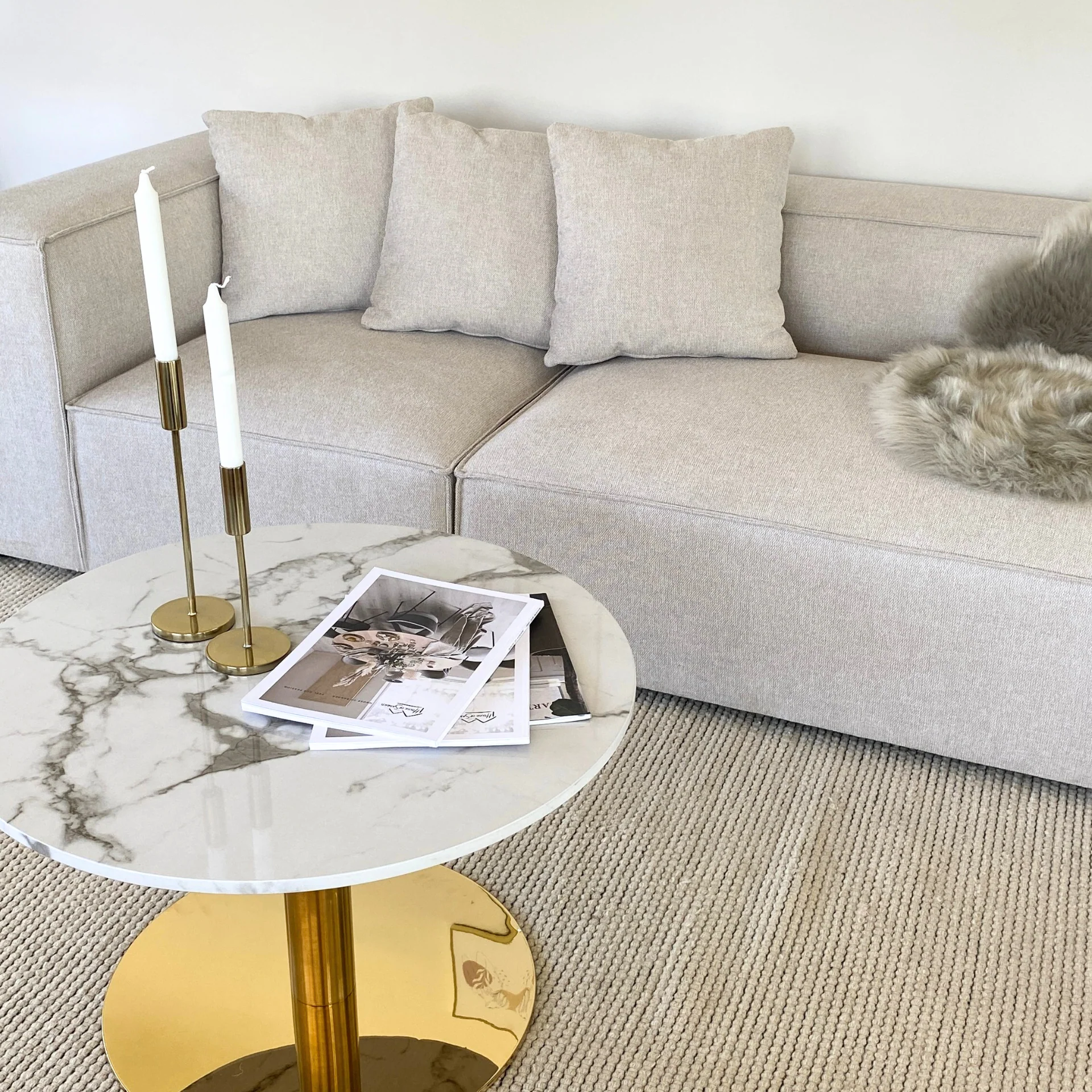 Hailey - Modulo d'angolo in beige L: 100 X P: 100 X H: 65 cm - Image 2
