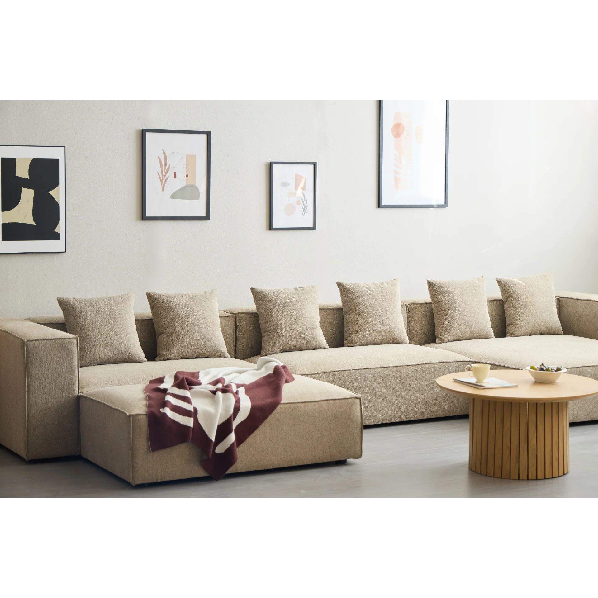 Hailey pouf in sabbia 121 x 74 cm - Image 4