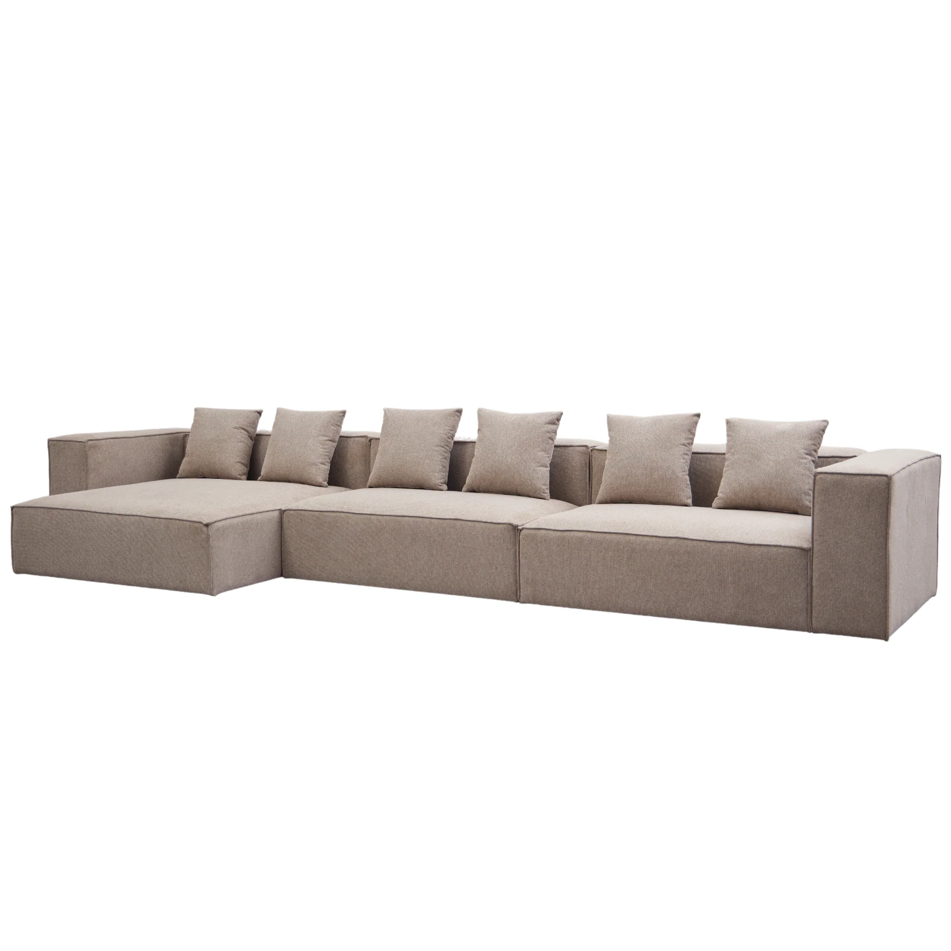 Hailey - Divano modulare con chaise longue sinistra in sabbia con 3 moduli L: 415 x P: 148 x H: 65 cm - Image 5