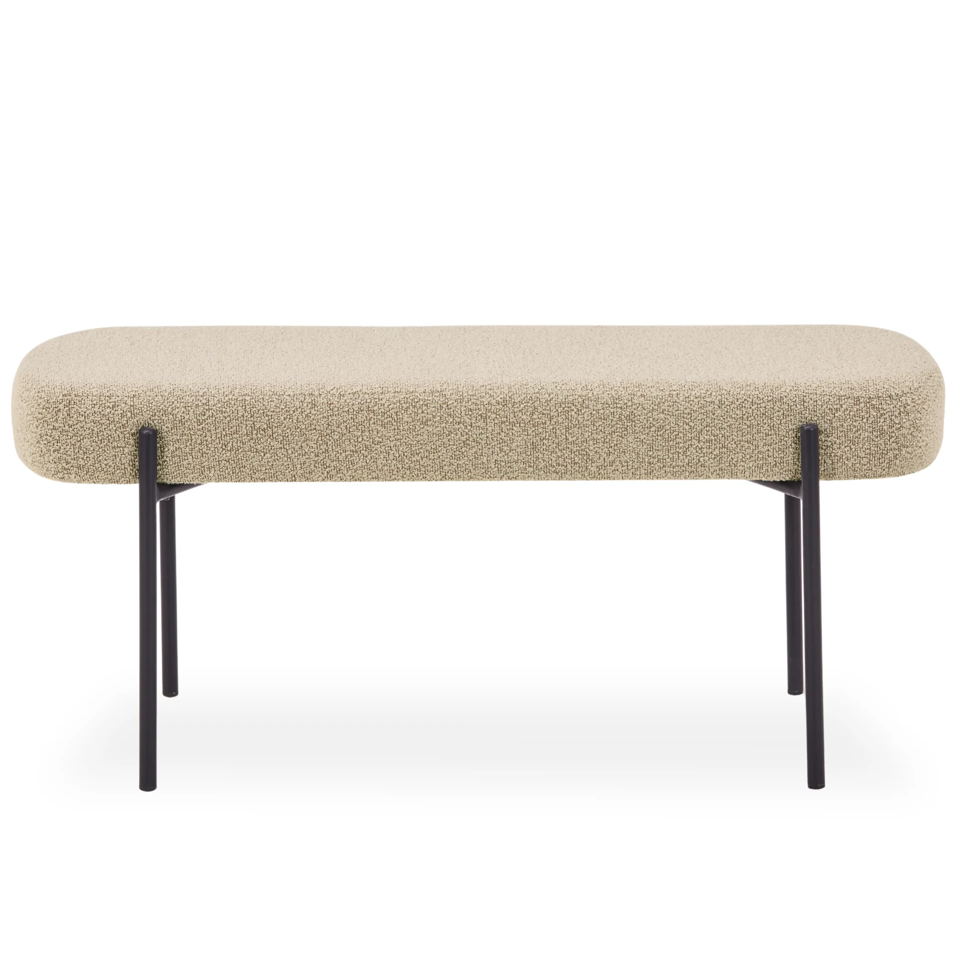 Helena panca in bouclé beige 100x36x43 cm
