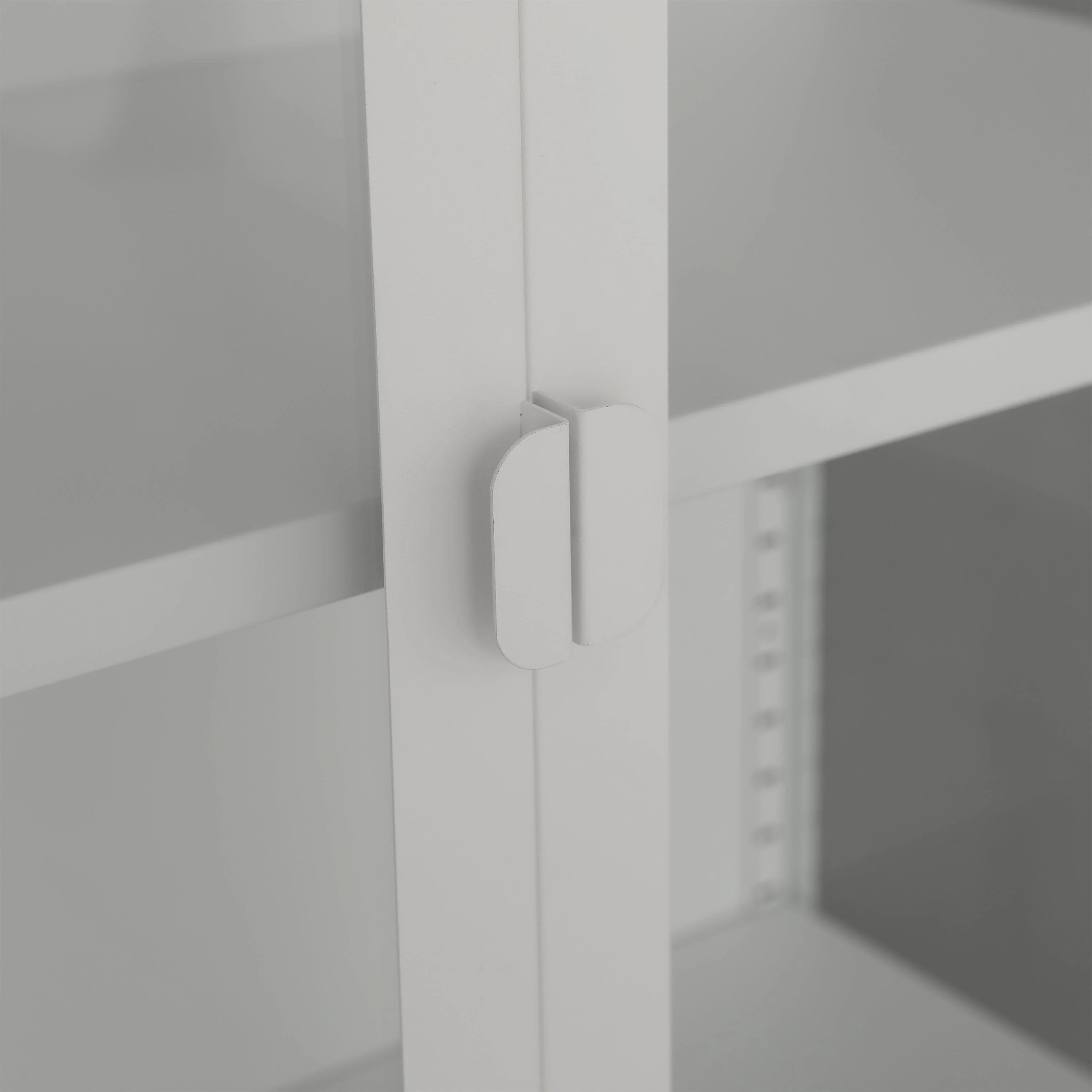Herman - Mobile vetrina/buffet in vetro - Metallo bianco 80x40x105 cm - Image 3