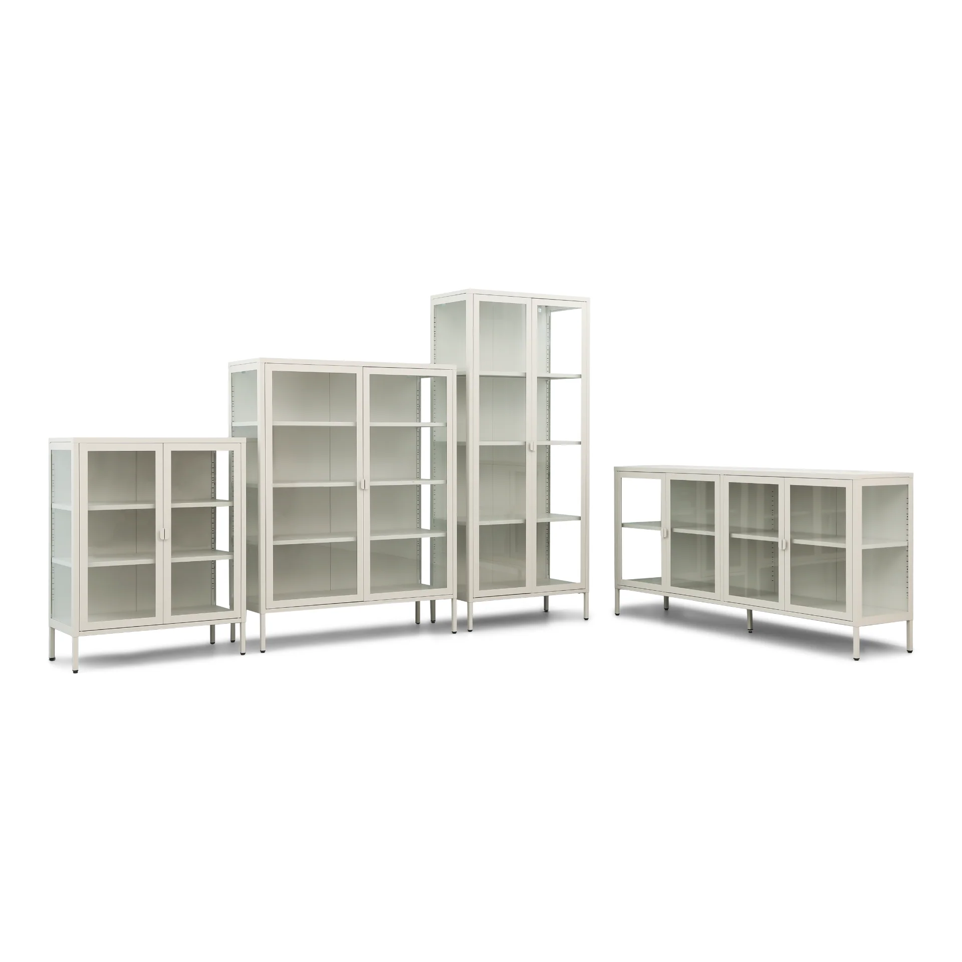 Herman Mobile Vetrina/Sideboard in Metallo Beige 80x40x105 cm - Image 9