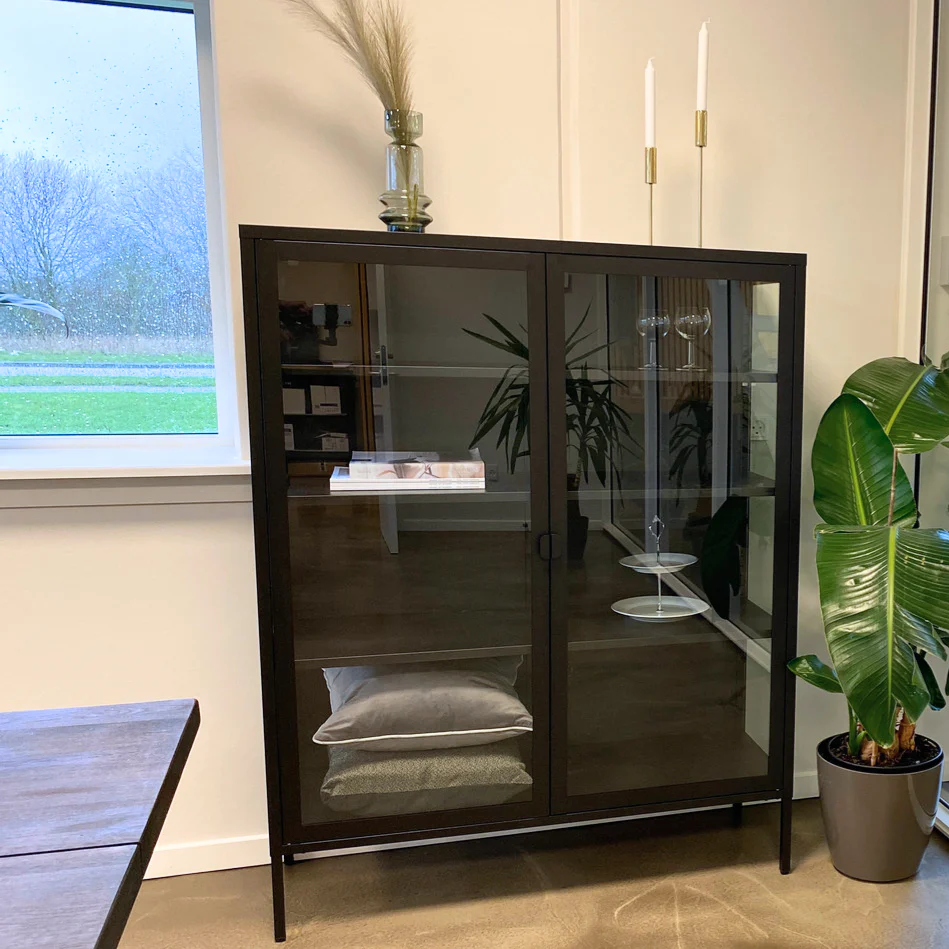 Herman - Mobiletto espositore - Metallo/ vetro nero - 110x40x140 cm. - Image 3
